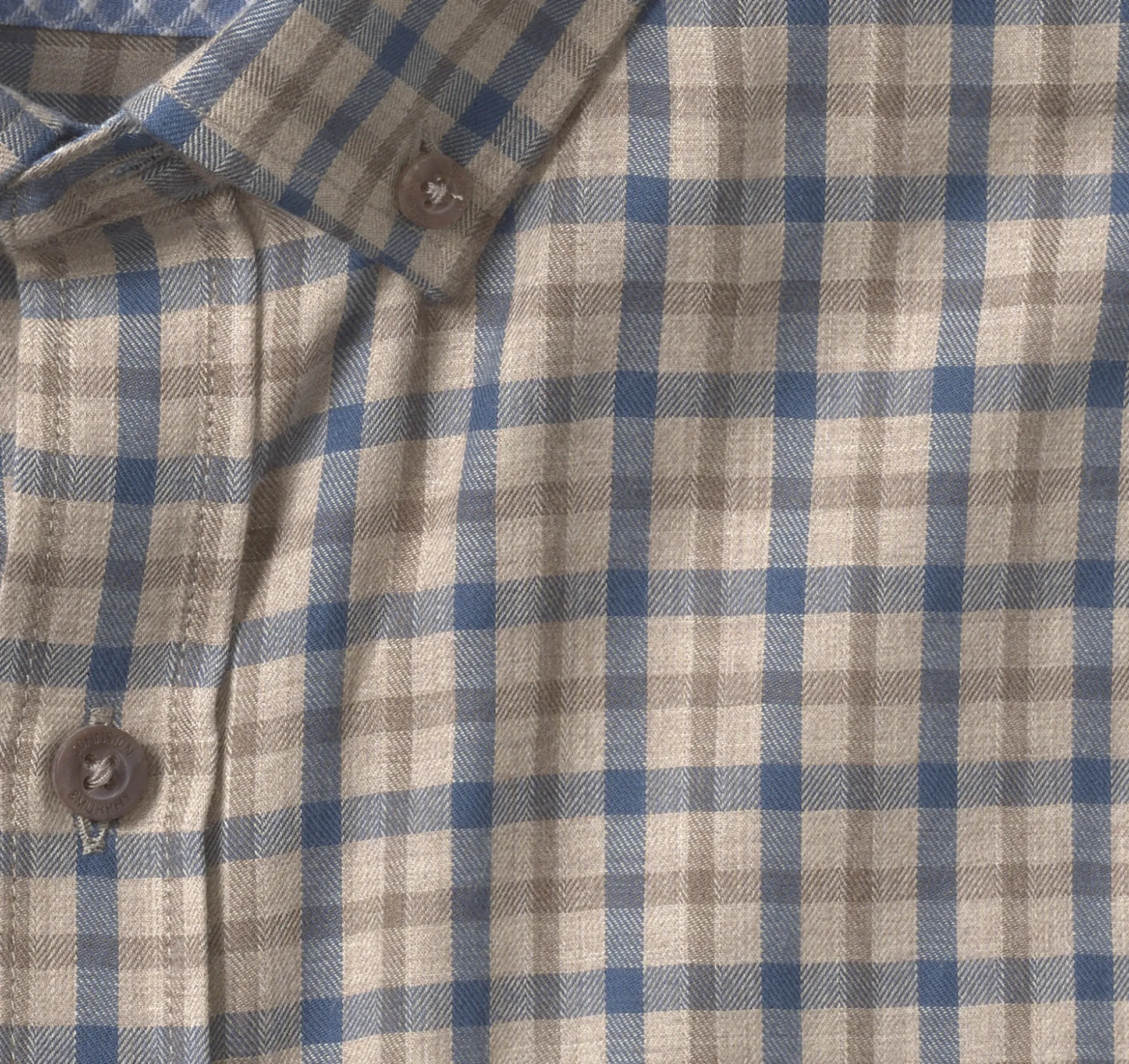 Shirts^Johnston & Murphy Heathered Shirt BrownMelangeTwo-ToneGrid