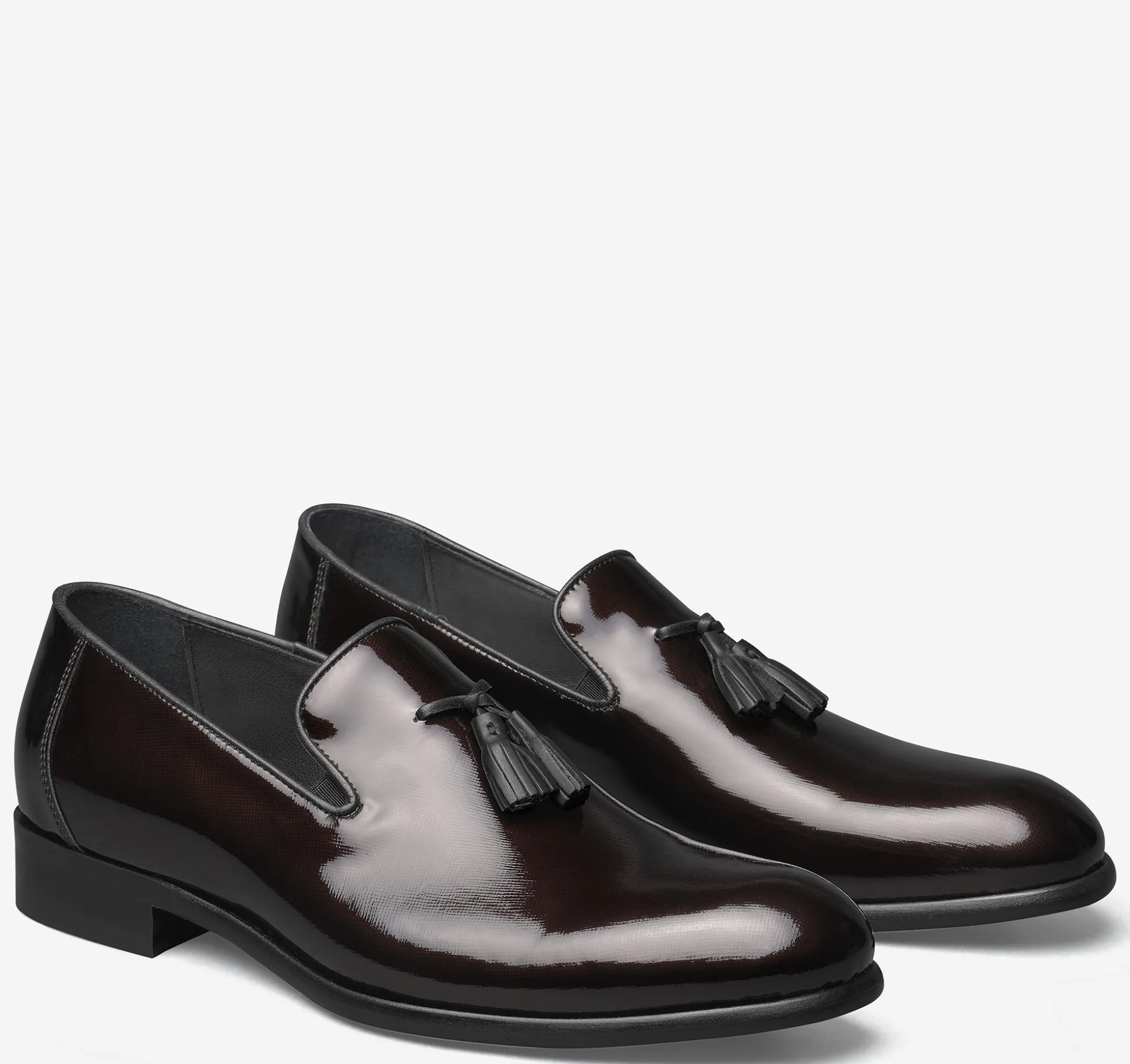 Dress Shoes | Formal Shoes^Johnston & Murphy Highland Tassel Slip-On Loafer BurgundyItalianTexturedPatent