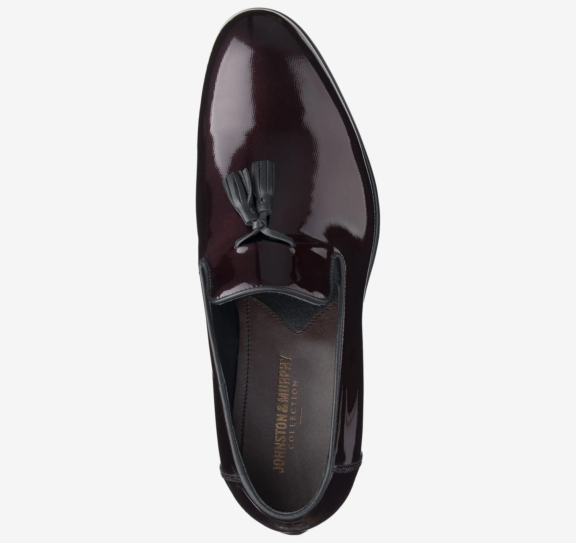 Dress Shoes | Formal Shoes^Johnston & Murphy Highland Tassel Slip-On Loafer BurgundyItalianTexturedPatent