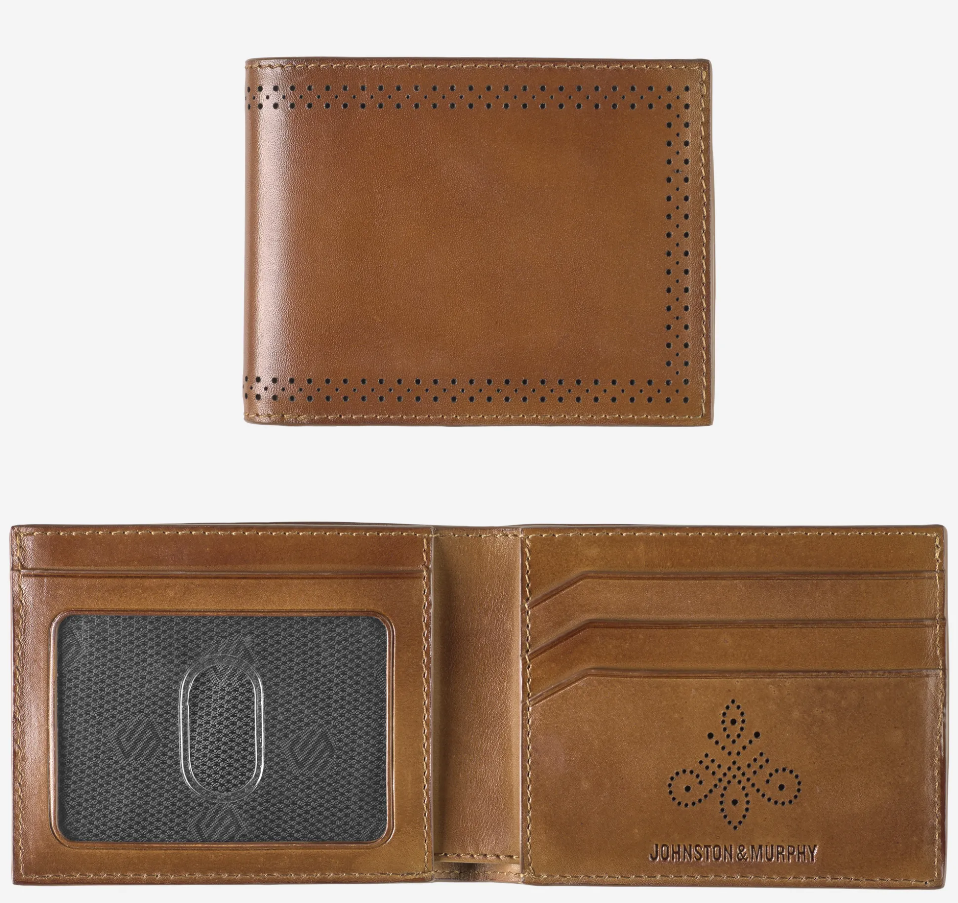 Wallets | Wallets^Johnston & Murphy Hudson Perforated Billfold BrownBurnished