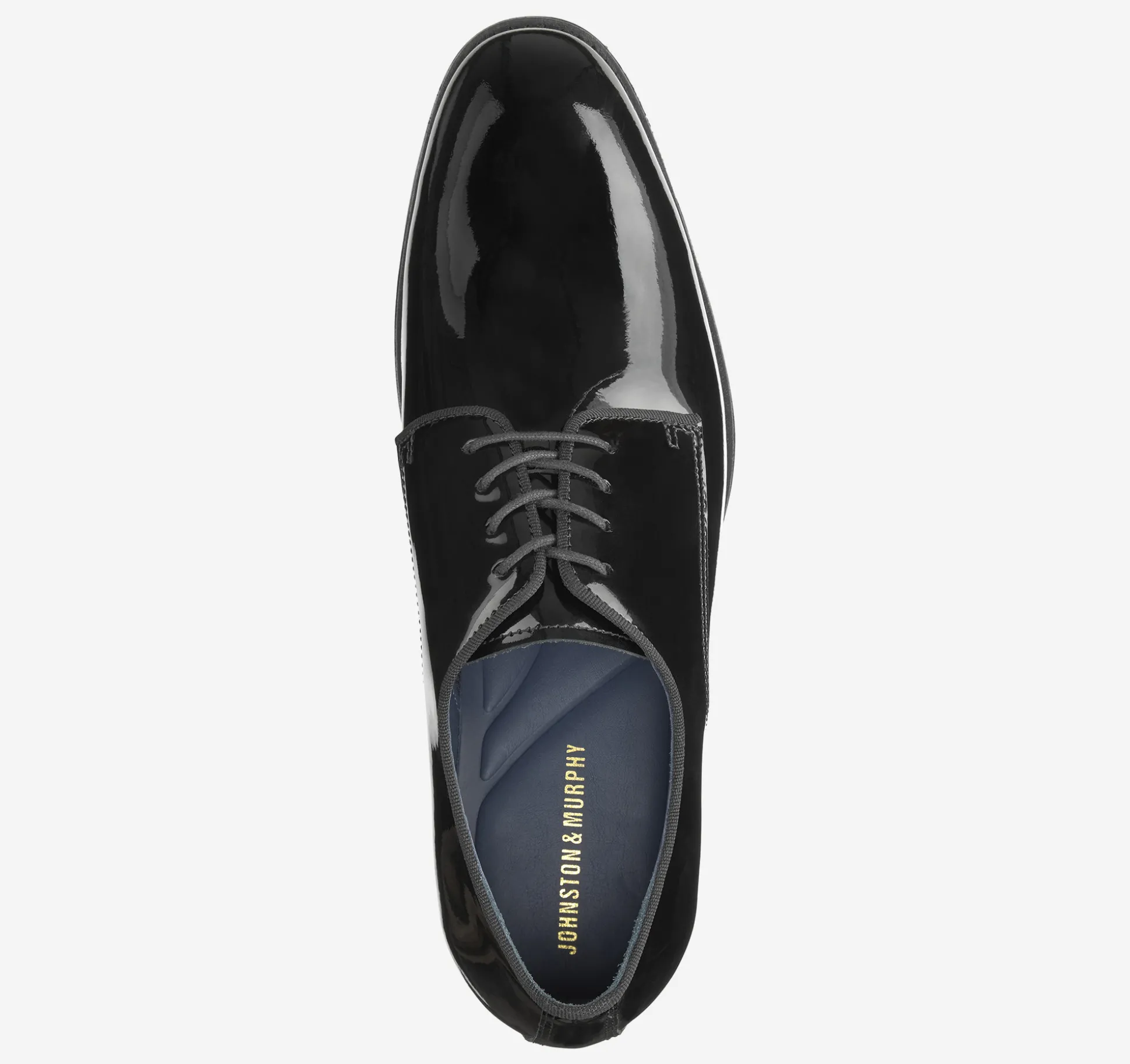 Dress Shoes^Johnston & Murphy Lewis Plain Toe BlackPatentLeather