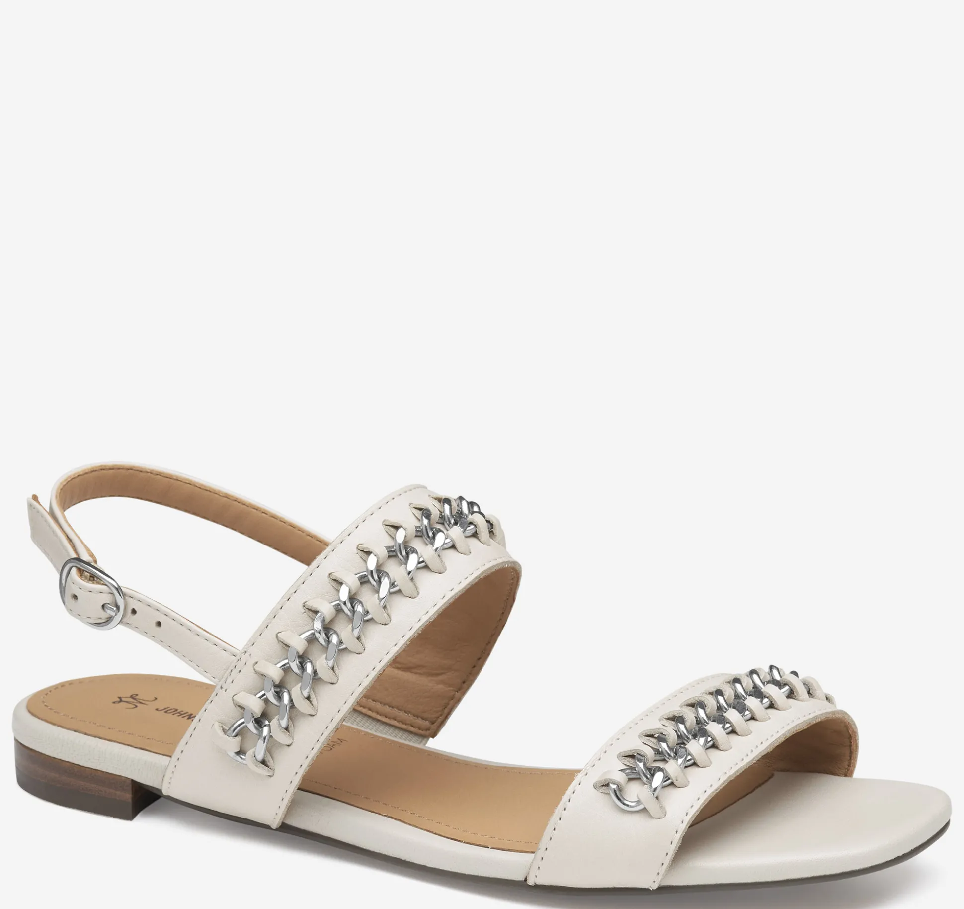 Sandals^Johnston & Murphy Lilly Chain Sandal BoneGloveLeather