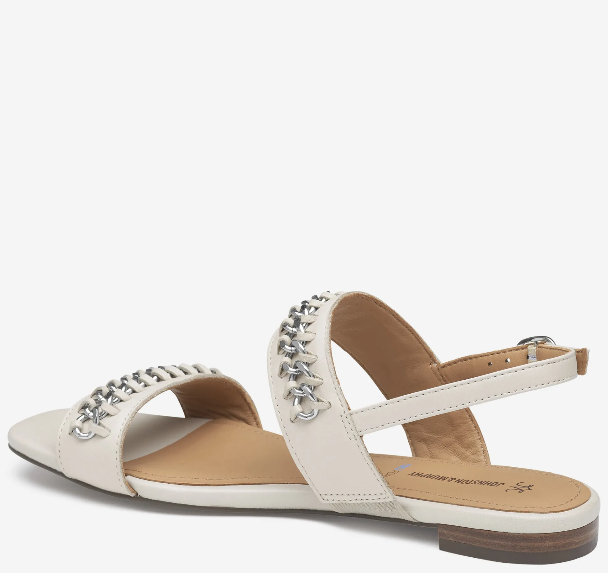 Sandals^Johnston & Murphy Lilly Chain Sandal BoneGloveLeather