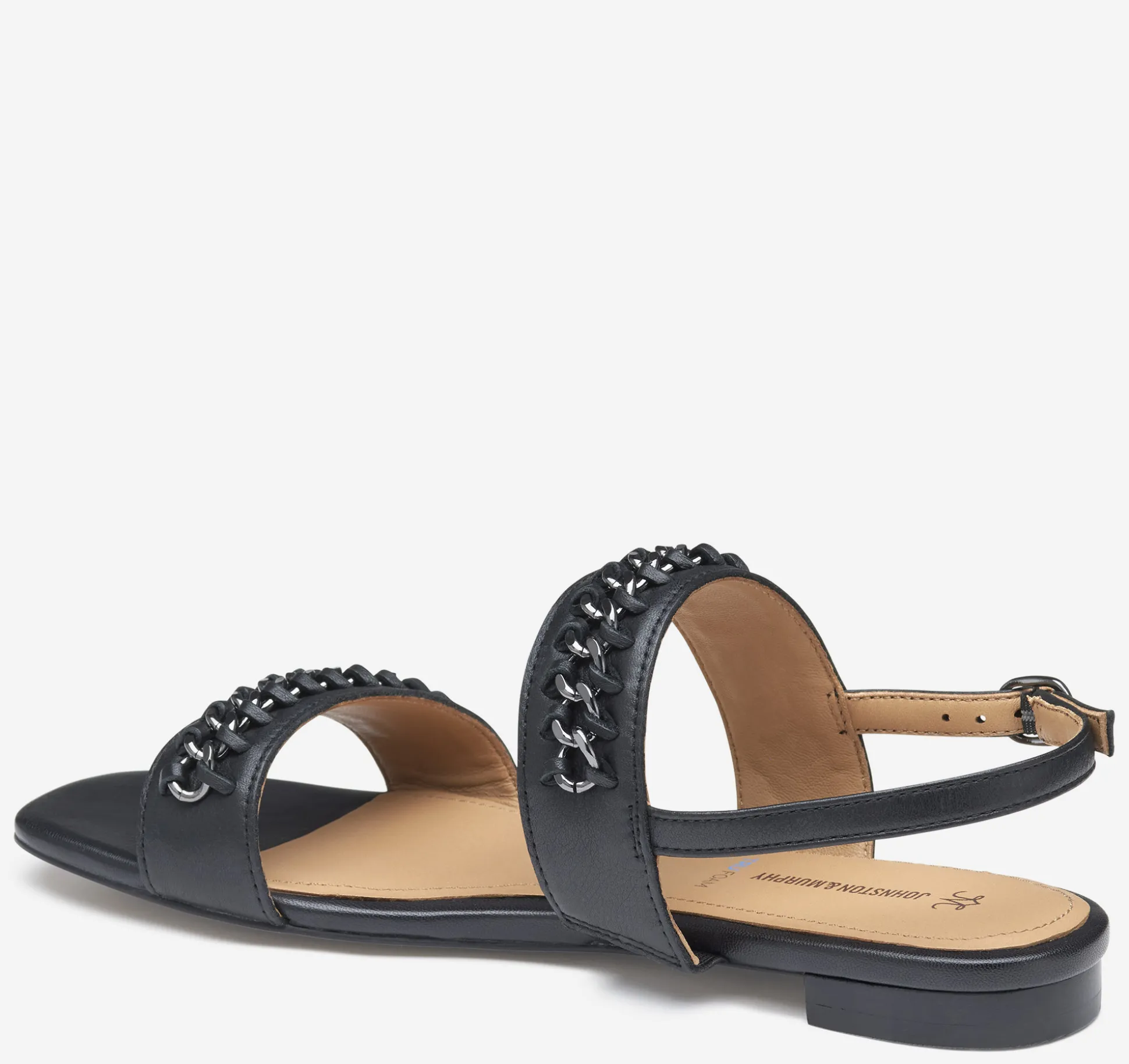 Sandals^Johnston & Murphy Lilly Chain Sandal BlackGloveLeather