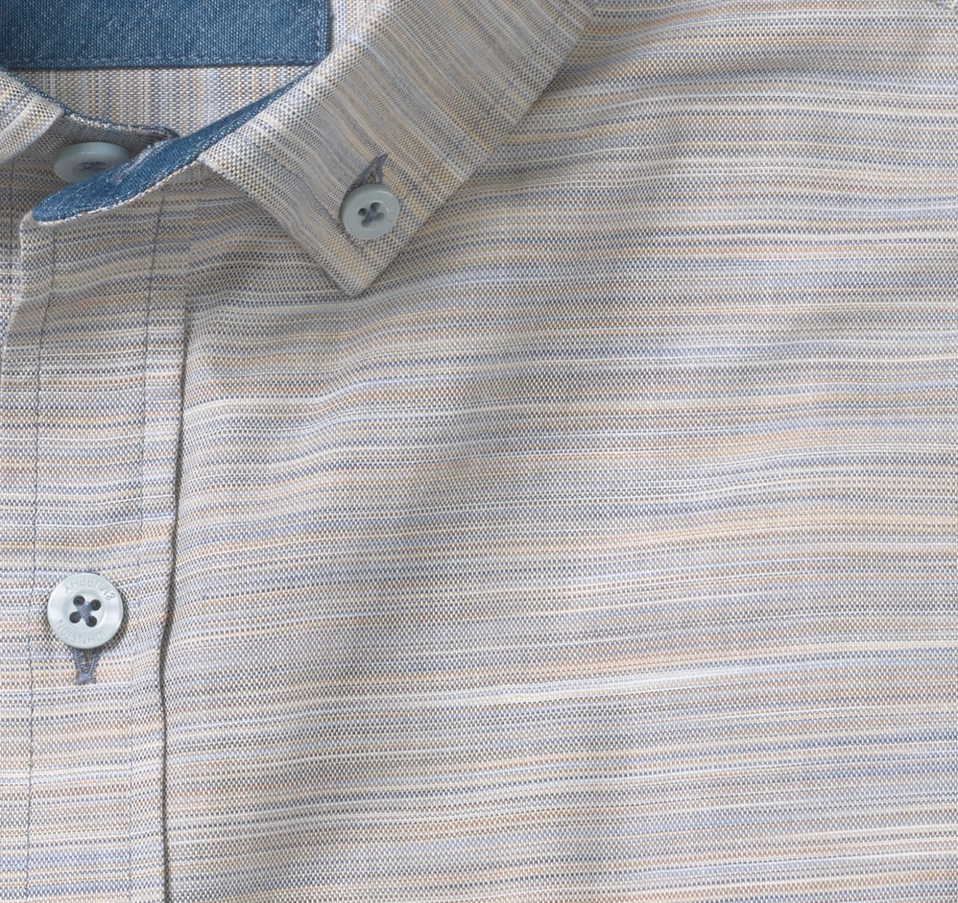 Shirts^Johnston & Murphy Long-Sleeve Twill Checked Shirt Blue/TanStriatedOxford