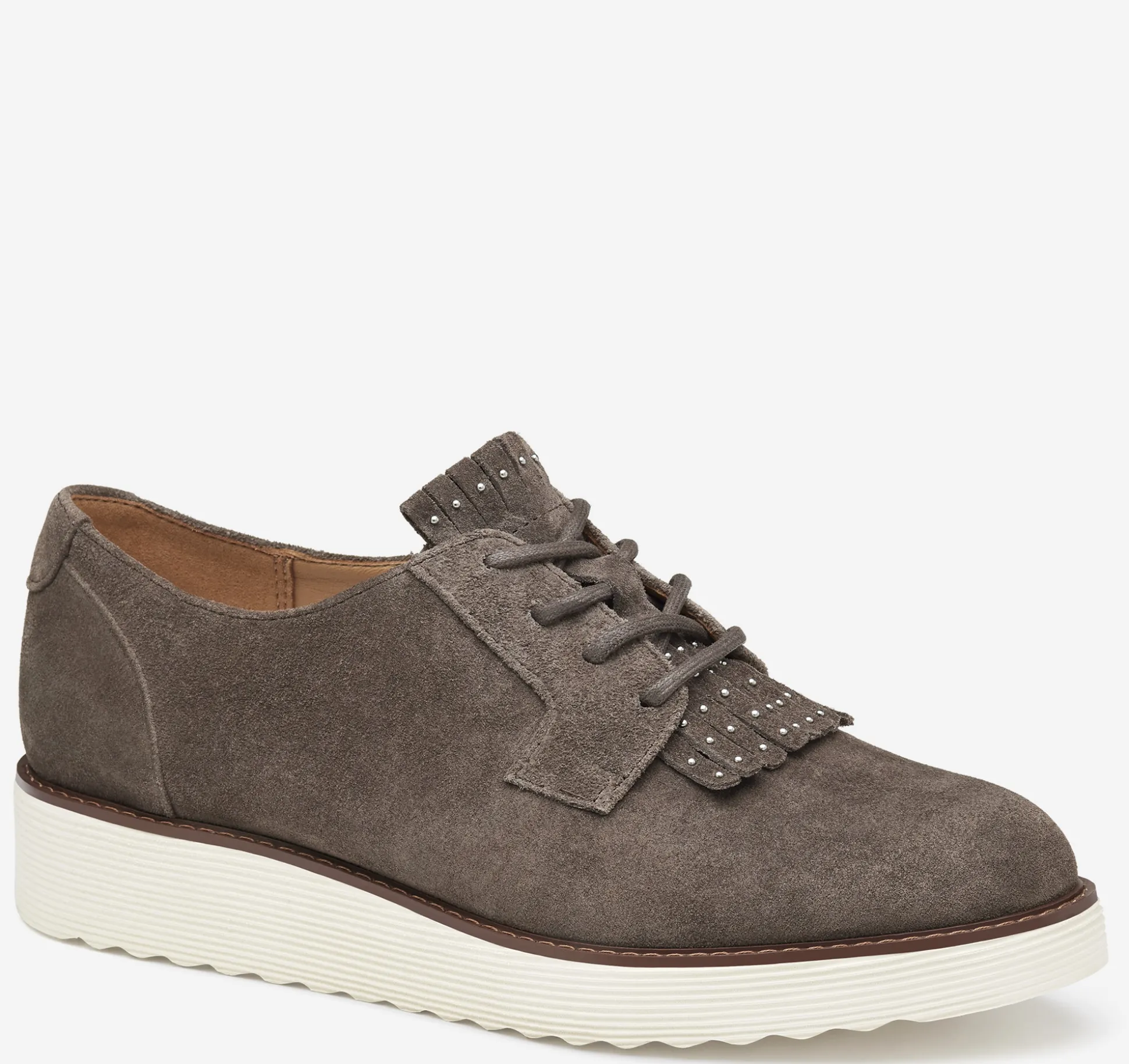 Mules & Loafers^Johnston & Murphy Mitzi Kiltie Oxford DarkGraySuede