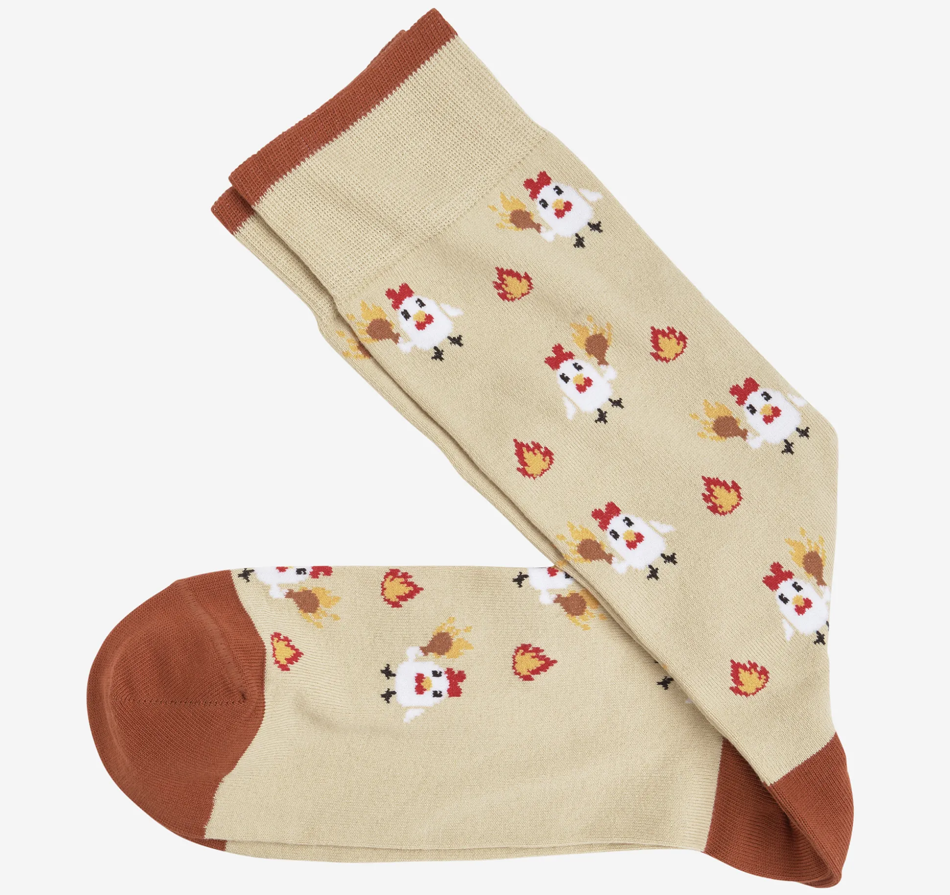 Socks^Johnston & Murphy Novelty Socks KhakiHotChicken