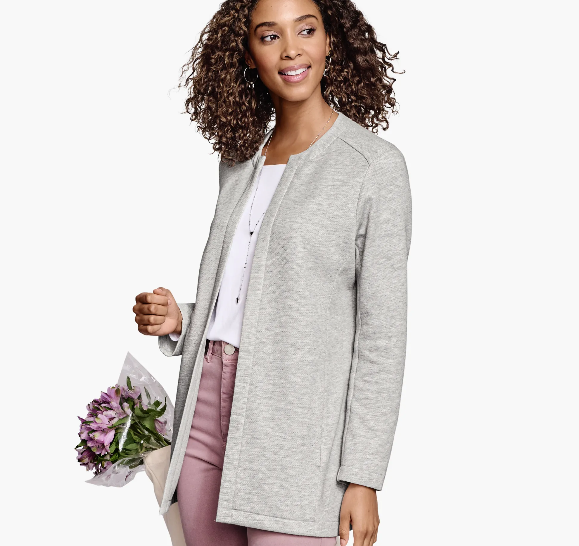 Shirts, Sweaters & Blazers^Johnston & Murphy Open-Front Knit Cardigan GrayHeather