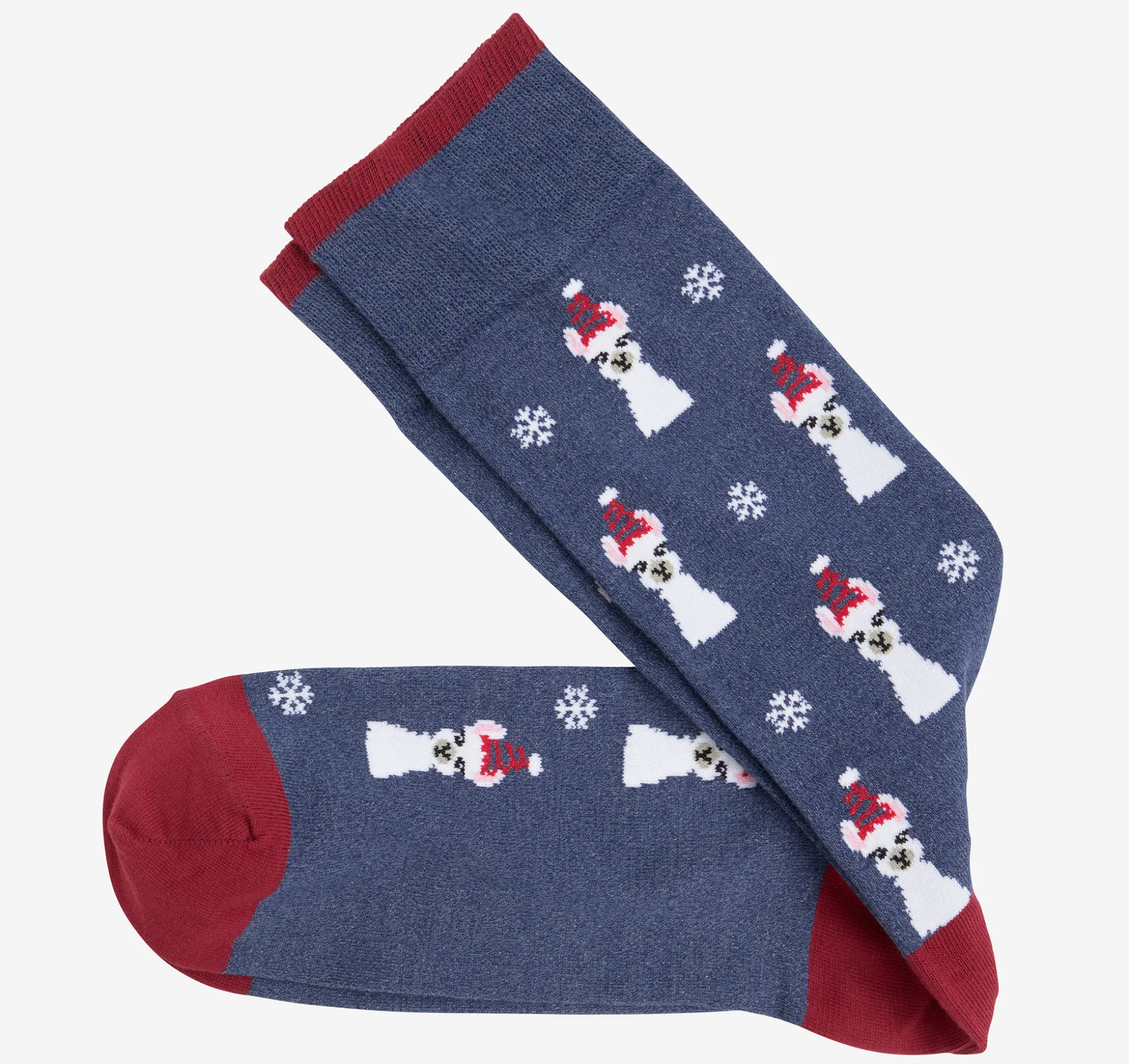 Socks^Johnston & Murphy Pima Cotton Holiday-Themed Socks DenimHolidayLlama