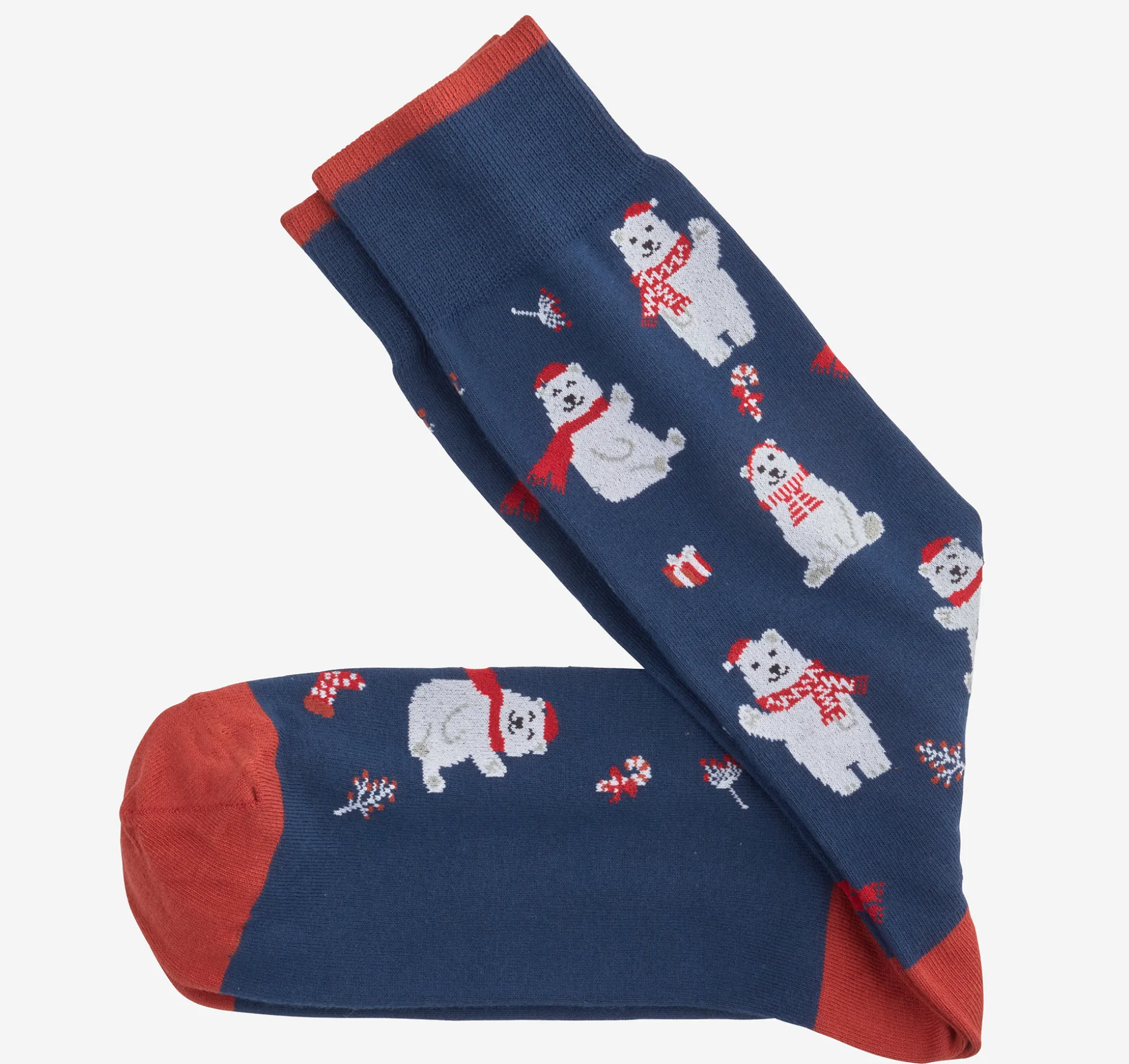 Socks^Johnston & Murphy Pima Cotton Holiday-Themed Socks BluePolarBears