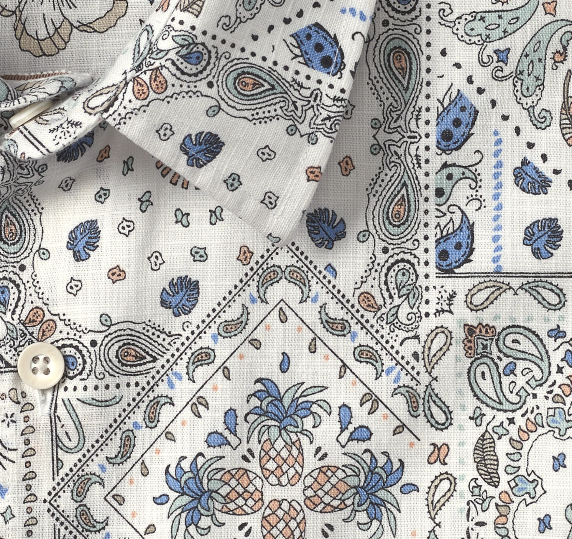 Short-sleeve Shirts^Johnston & Murphy Print Camp Shirt WhiteMultiBandana