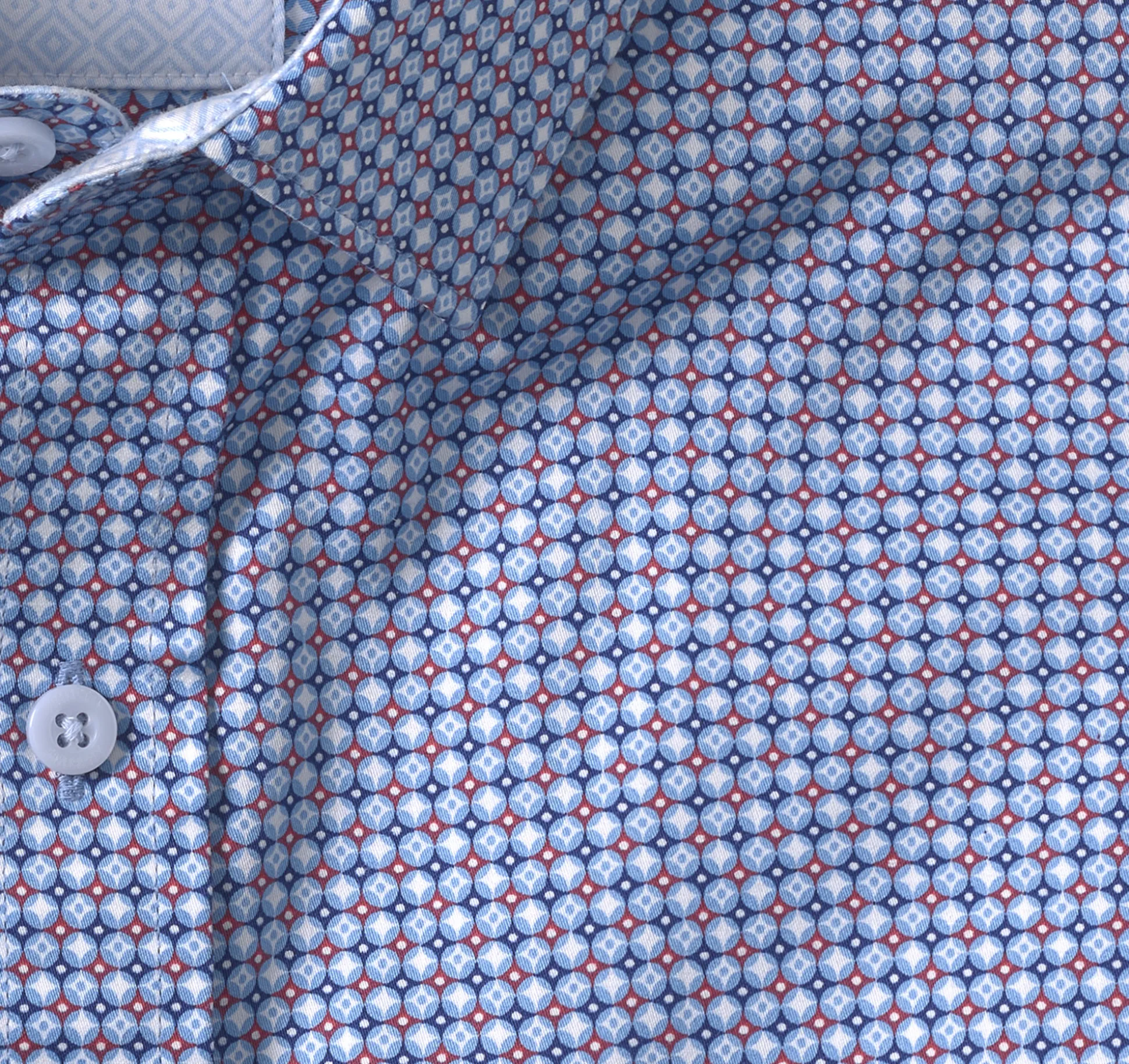 Shirts^Johnston & Murphy Printed Cotton Shirt BlueCircleStarNautical