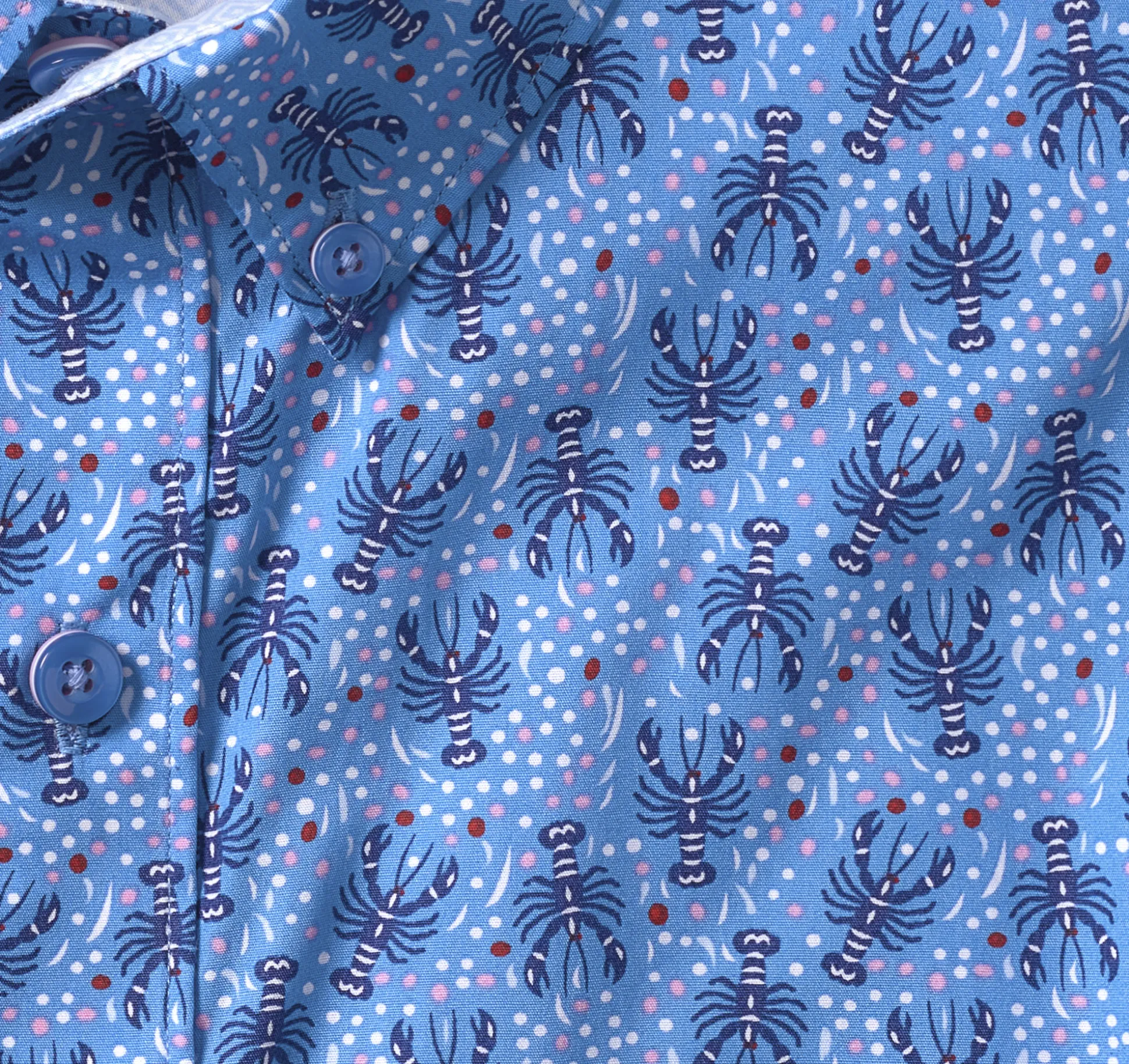 Short-sleeve Shirts^Johnston & Murphy Printed Cotton Short-Sleeve Shirt BlueLobster