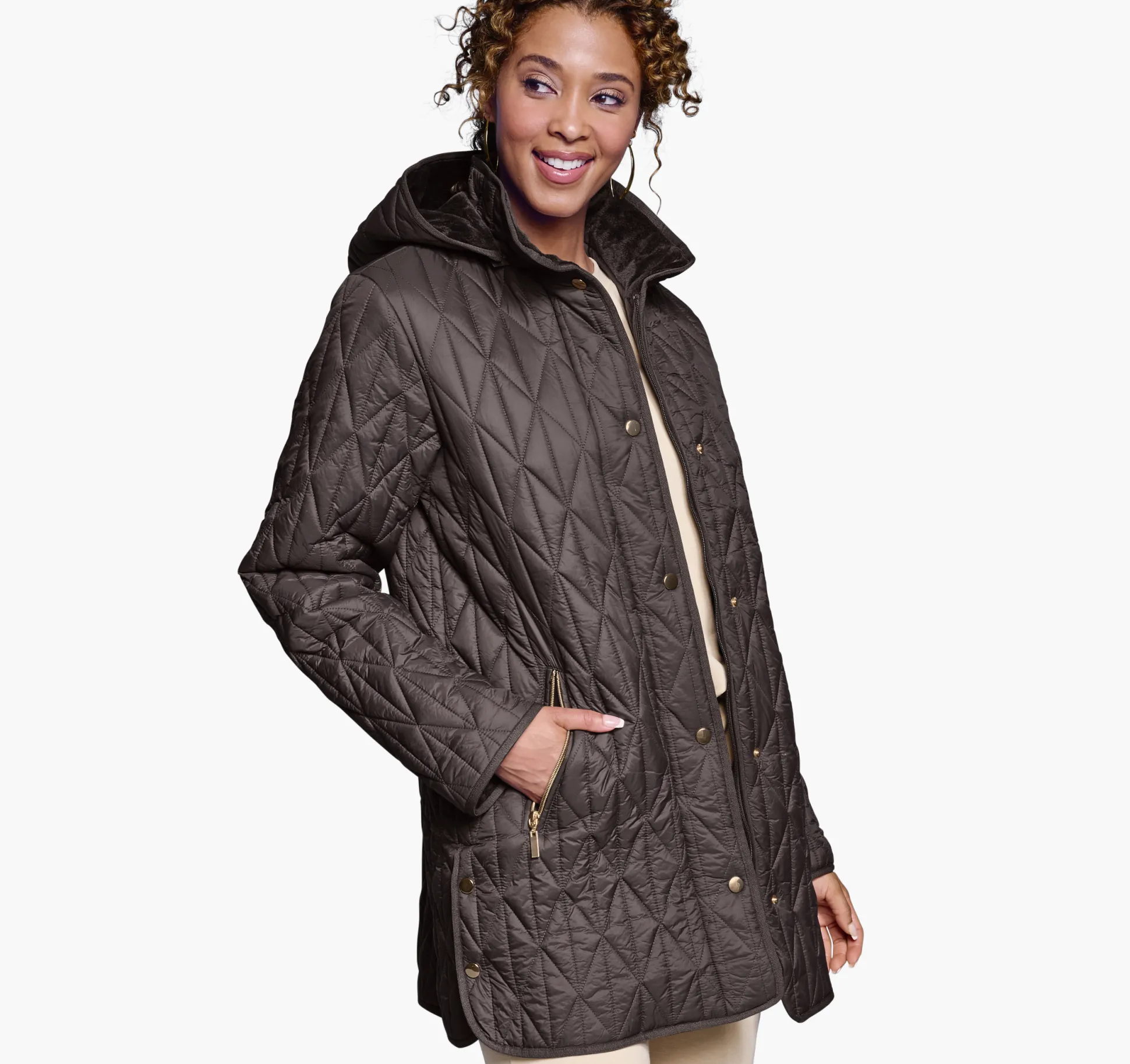 Coats, Jackets & Vests^Johnston & Murphy Quilted Coat DarkBrown