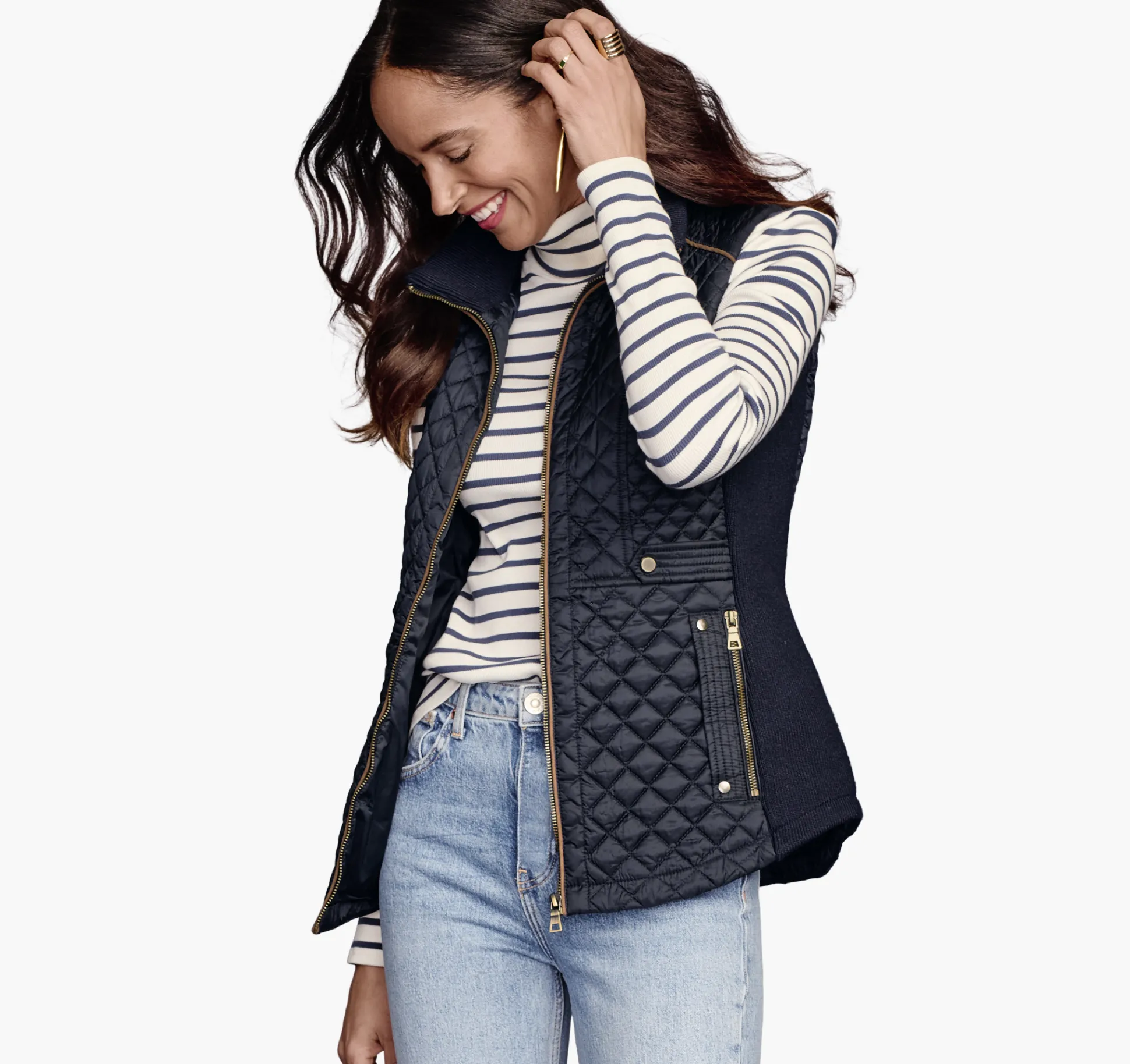 Coats, Jackets & Vests^Johnston & Murphy Quilted Vest Navy