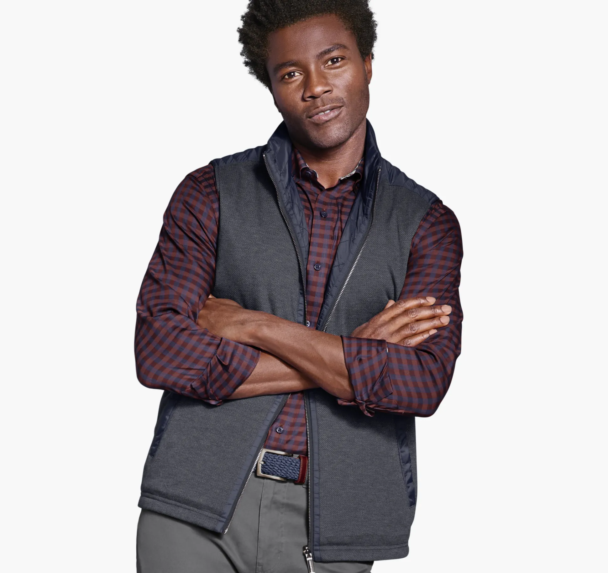 Coats, Jackets & Vests^Johnston & Murphy Reversible Quilted Vest Navy