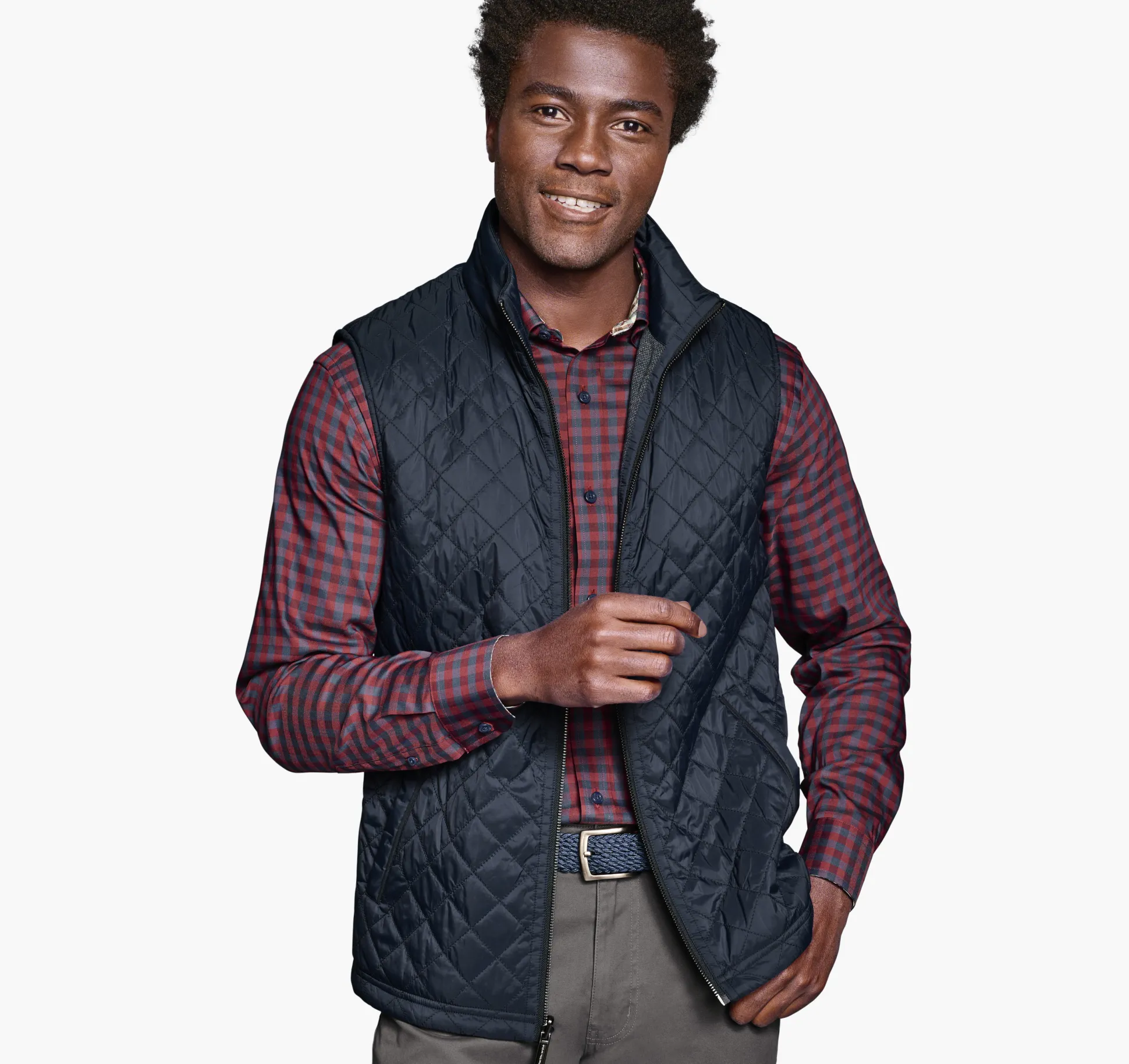 Coats, Jackets & Vests^Johnston & Murphy Reversible Quilted Vest Navy