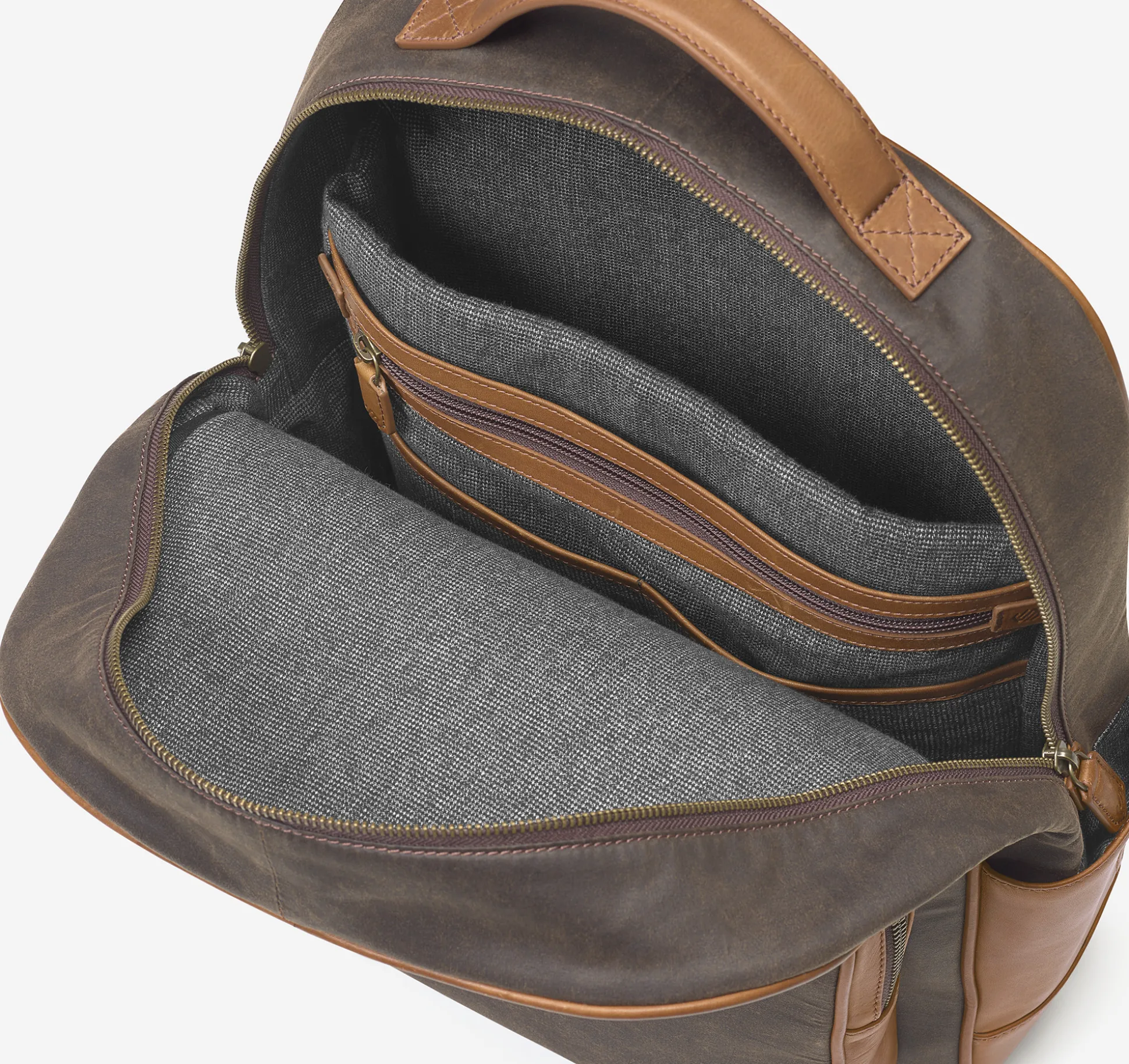 Backpacks & Briefcases | Backpacks & Briefcases^Johnston & Murphy Rhodes Backpack BrownAntiqueCotton/TanFullGrain