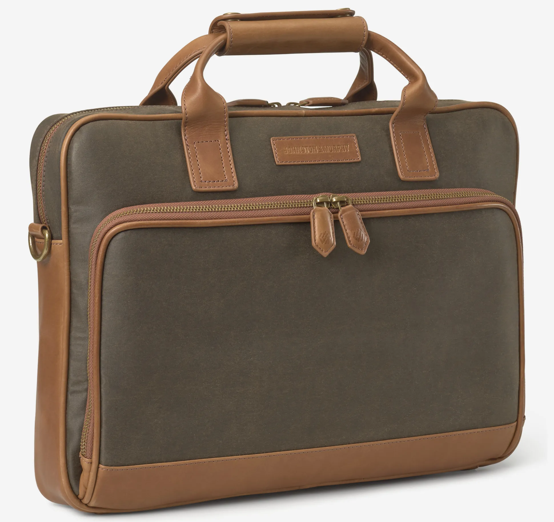 Backpacks & Briefcases | Backpacks & Briefcases^Johnston & Murphy Rhodes Briefcase BrownAntiqueCotton/TanFullGrain
