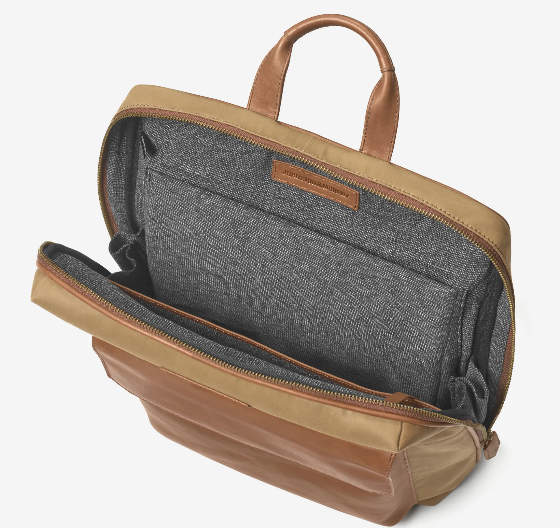 Backpacks & Briefcases | Backpacks & Briefcases^Johnston & Murphy Rhodes Commuter Backpack CamelAntiqueCotton/TanFullGrain