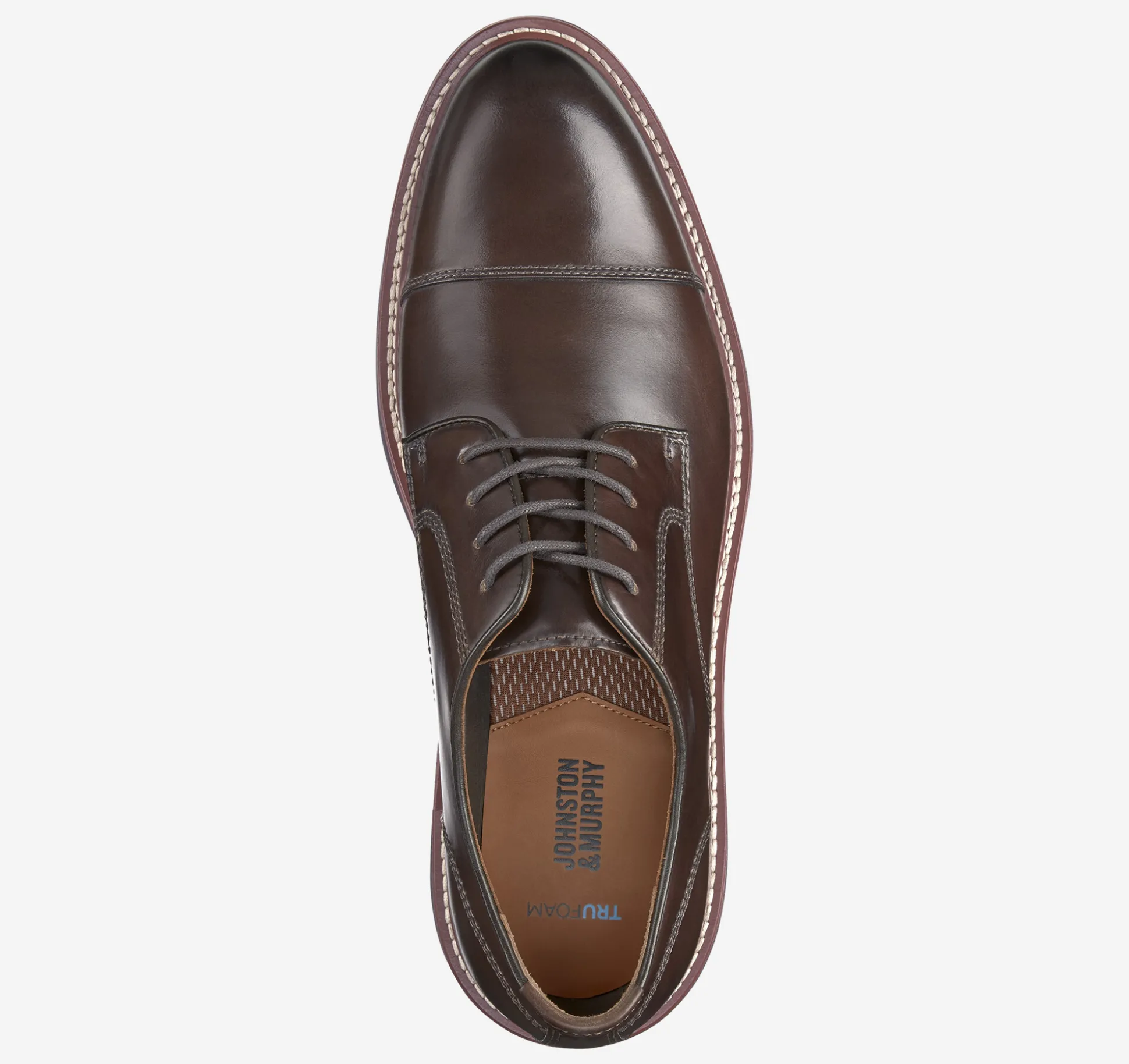 Dress Shoes | Lace-ups^Johnston & Murphy Upton Cap Toe MahoganyFullGrain