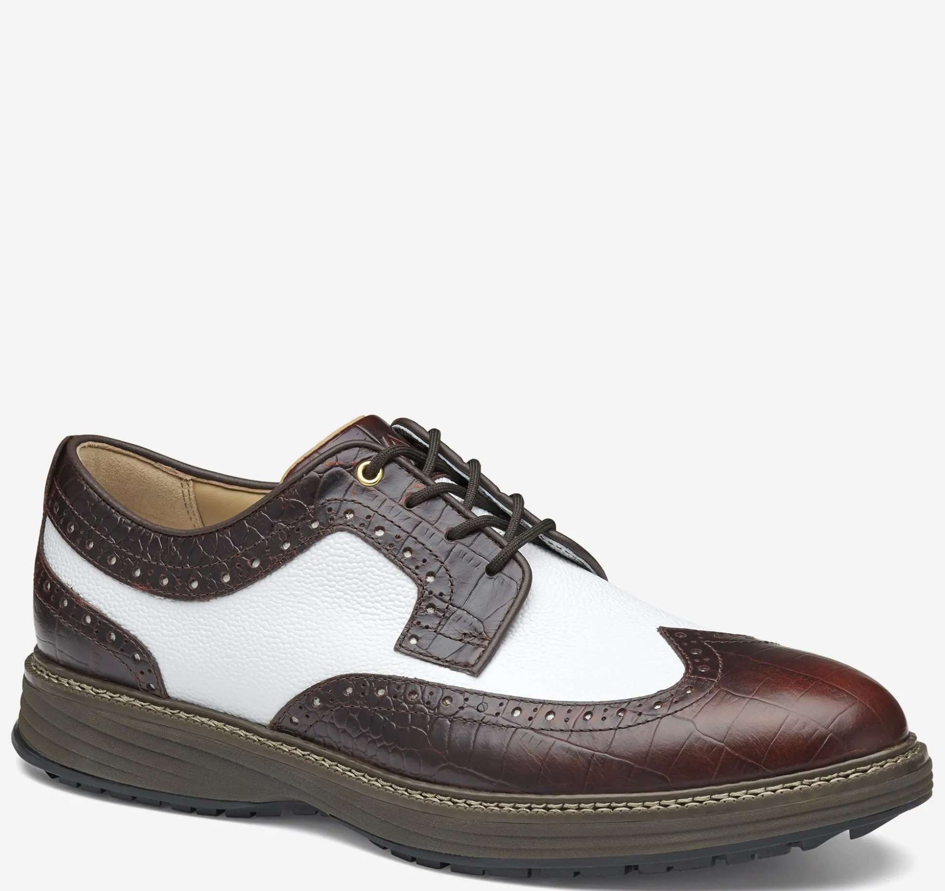Golf | Lace-ups^Johnston & Murphy Upton GL3 Luxe Hybrid DarkBrownWaterproofFullGrain/WhiteScotchGrain