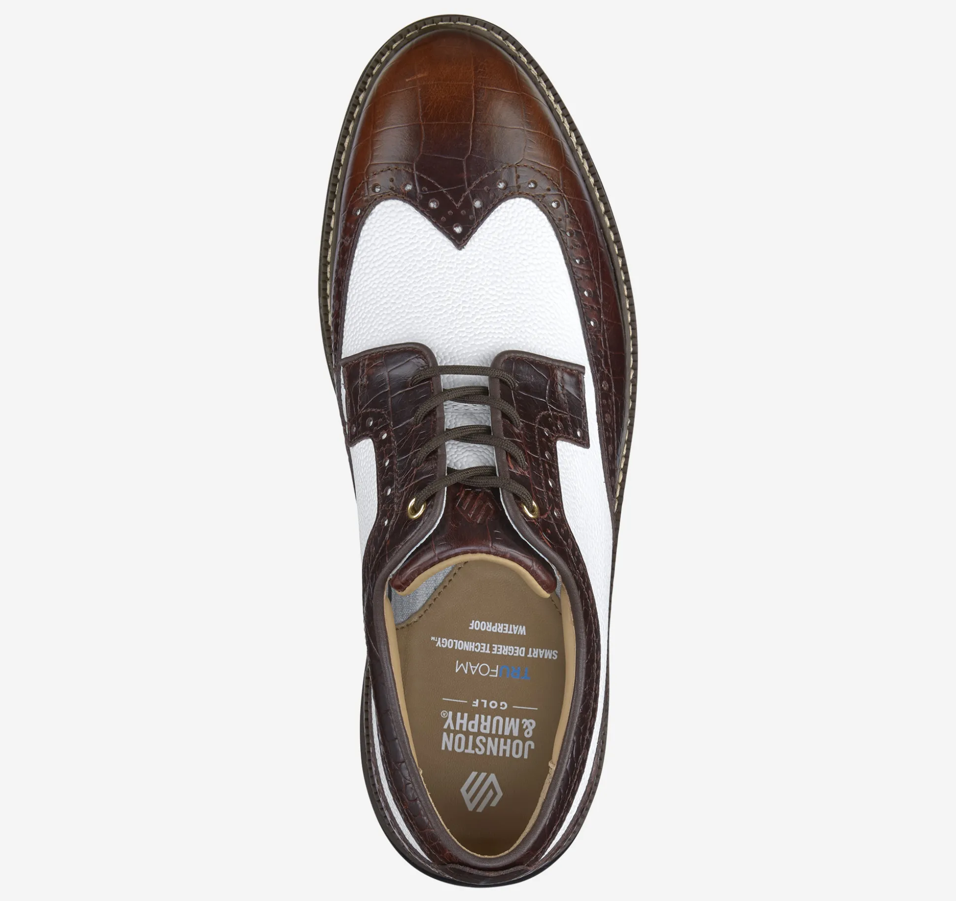 Golf | Lace-ups^Johnston & Murphy Upton GL3 Luxe Hybrid DarkBrownWaterproofFullGrain/WhiteScotchGrain