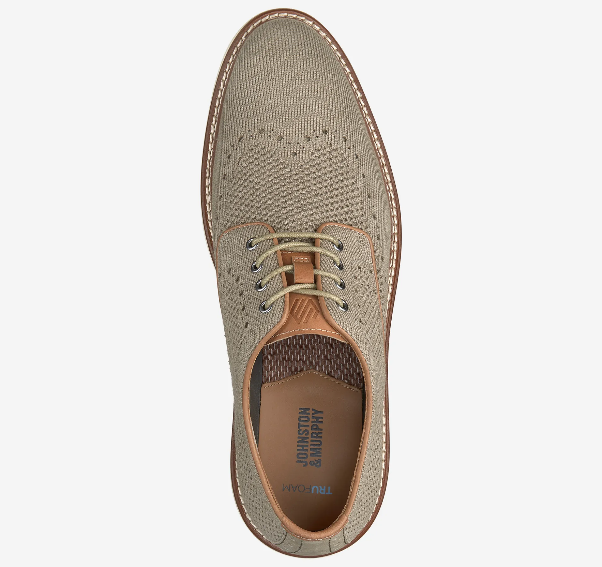 Lace-ups^Johnston & Murphy Upton Knit Wingtip TaupeHeatheredKnit