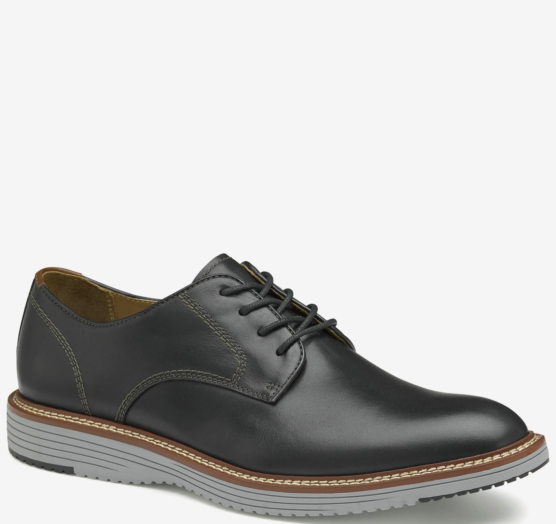 Lace-ups^Johnston & Murphy Upton Plain Toe BlackFullGrain