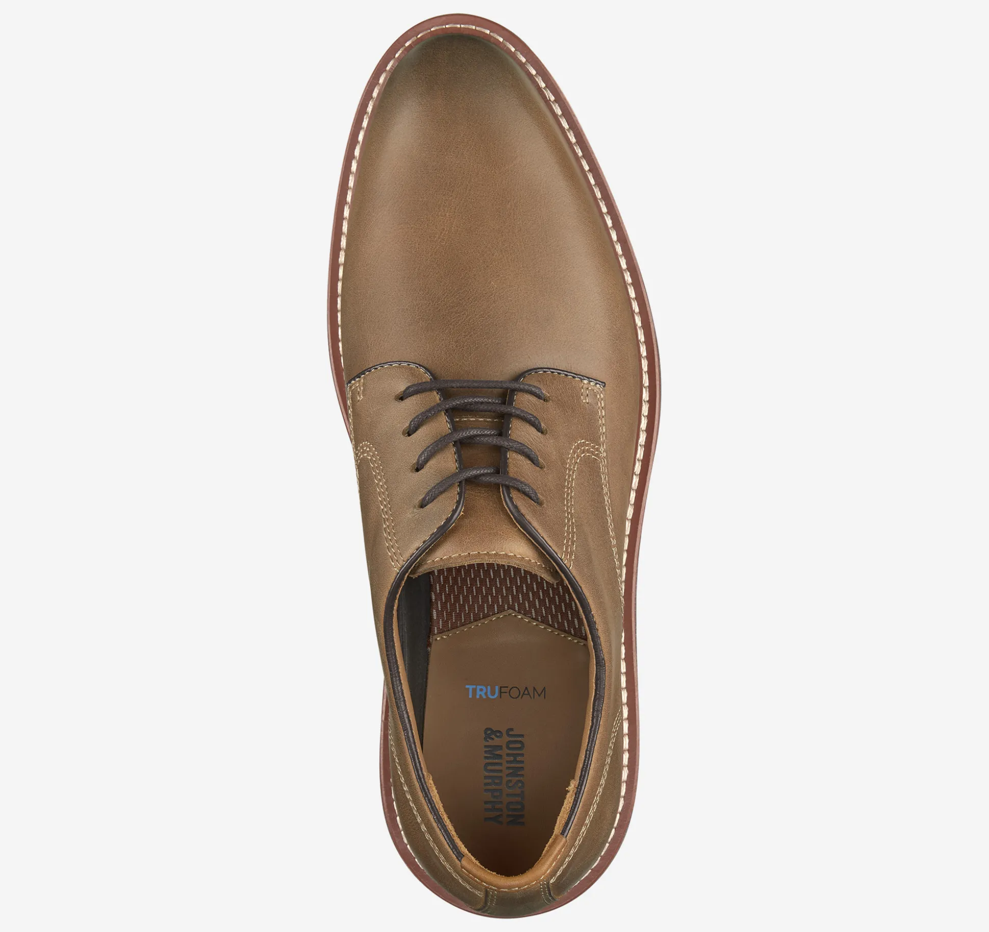 Lace-ups^Johnston & Murphy Upton Plain Toe TanOiledFullGrain