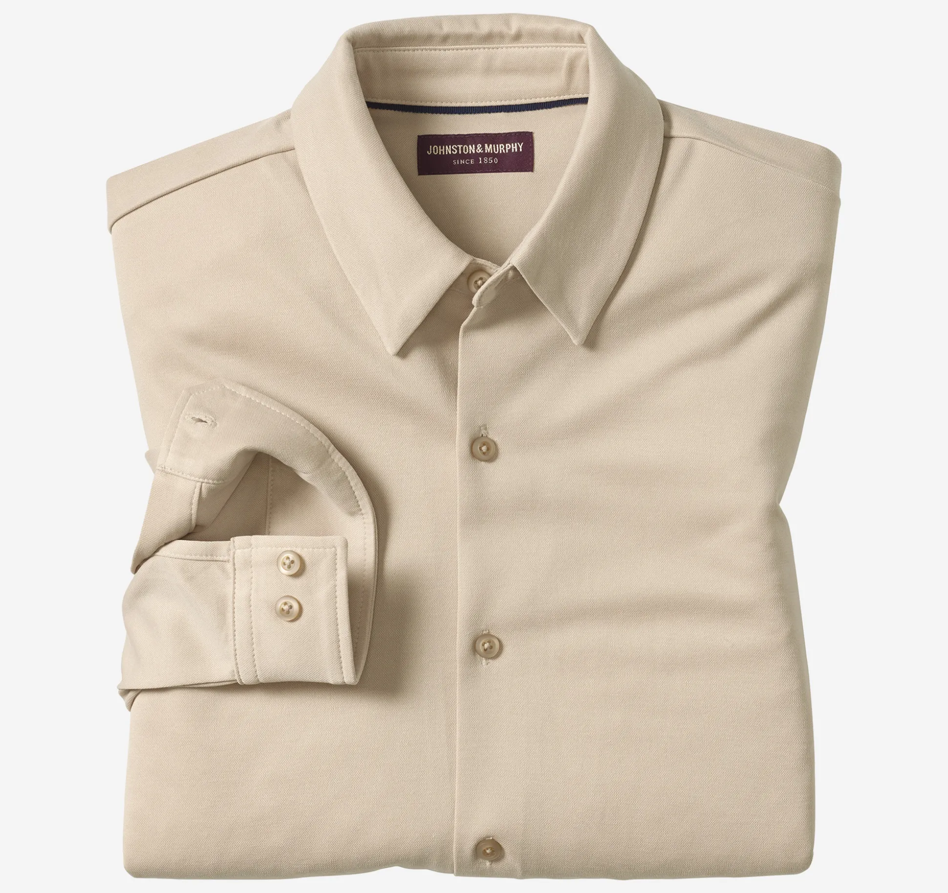 Shirts | Sweaters & Knits^Johnston & Murphy Vintage Birdseye Button-Front Tan