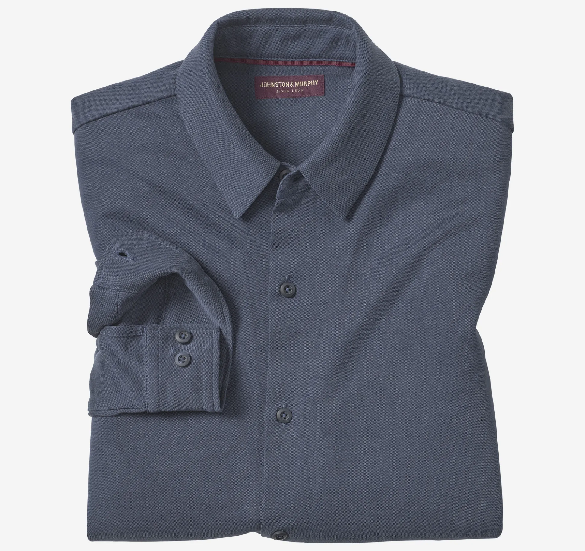 Shirts | Sweaters & Knits^Johnston & Murphy Vintage Birdseye Button-Front Navy