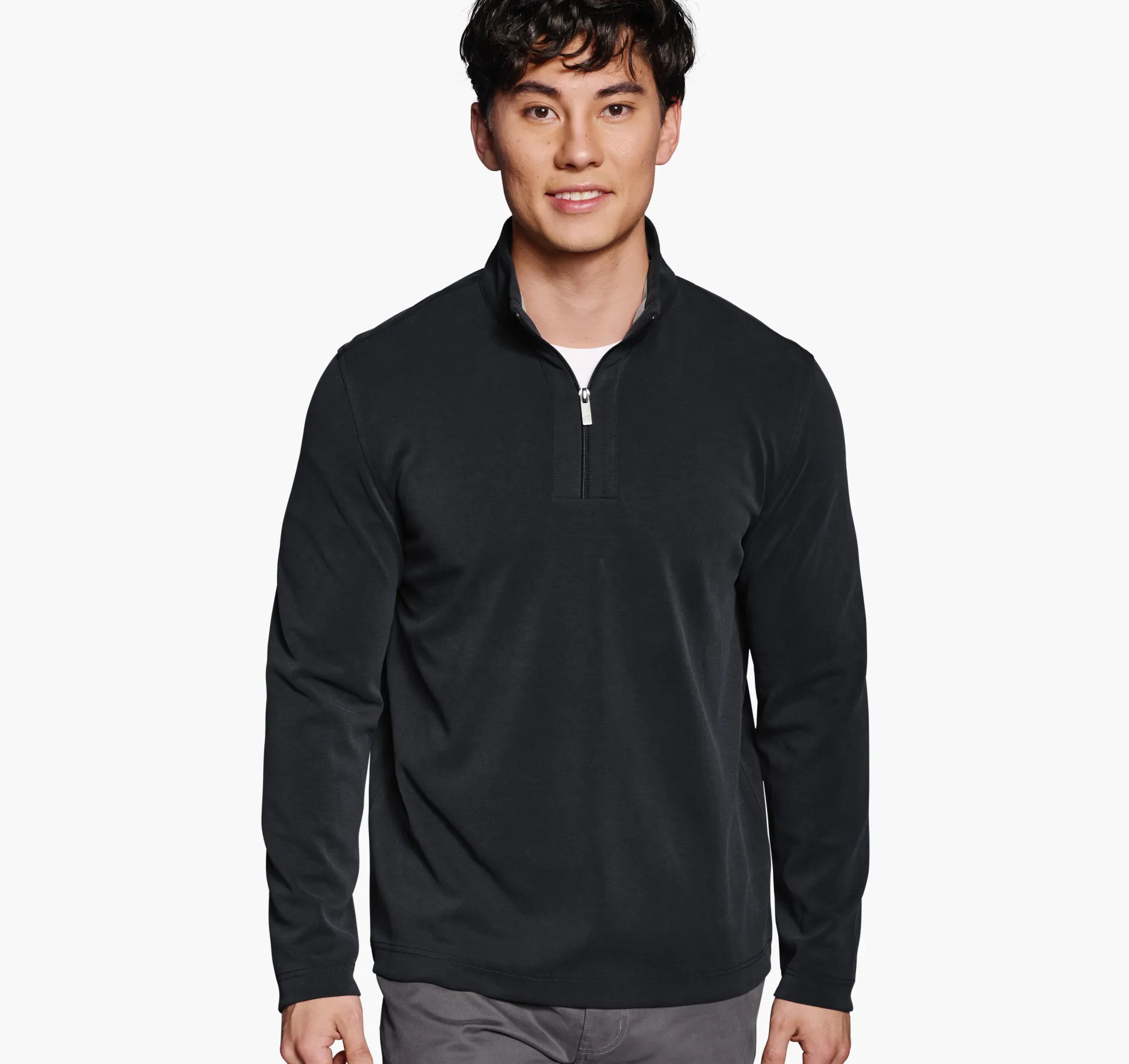 Sweaters & Knits^Johnston & Murphy Vintage Washed Quarter-Zip Black