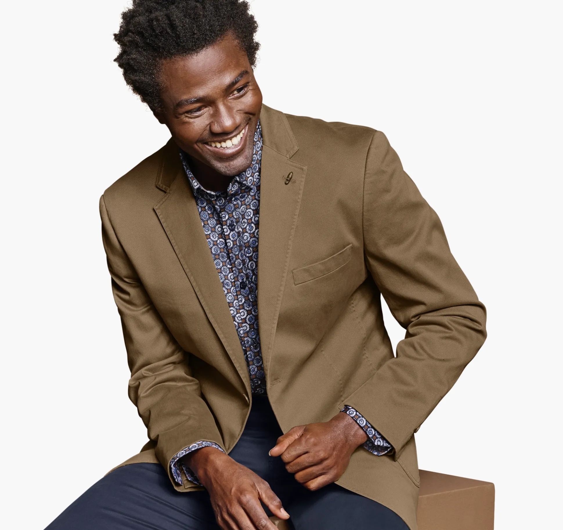 Blazers^Johnston & Murphy Washed Cotton Blazer Brown