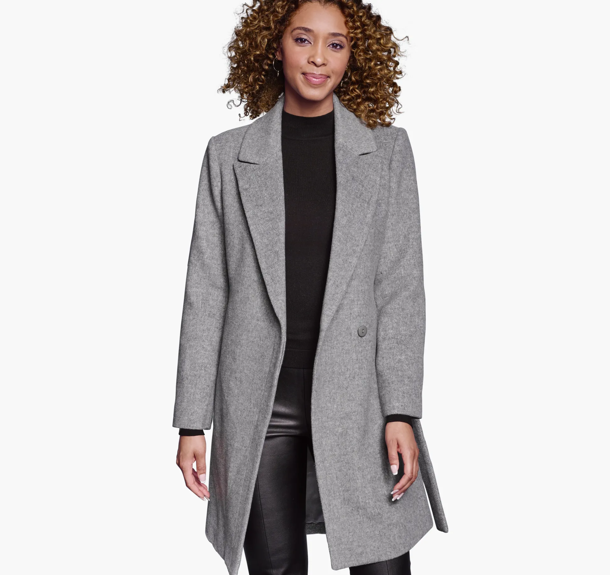 Coats, Jackets & Vests^Johnston & Murphy Wool-Blend Coat with Removable Knit Collar Gray