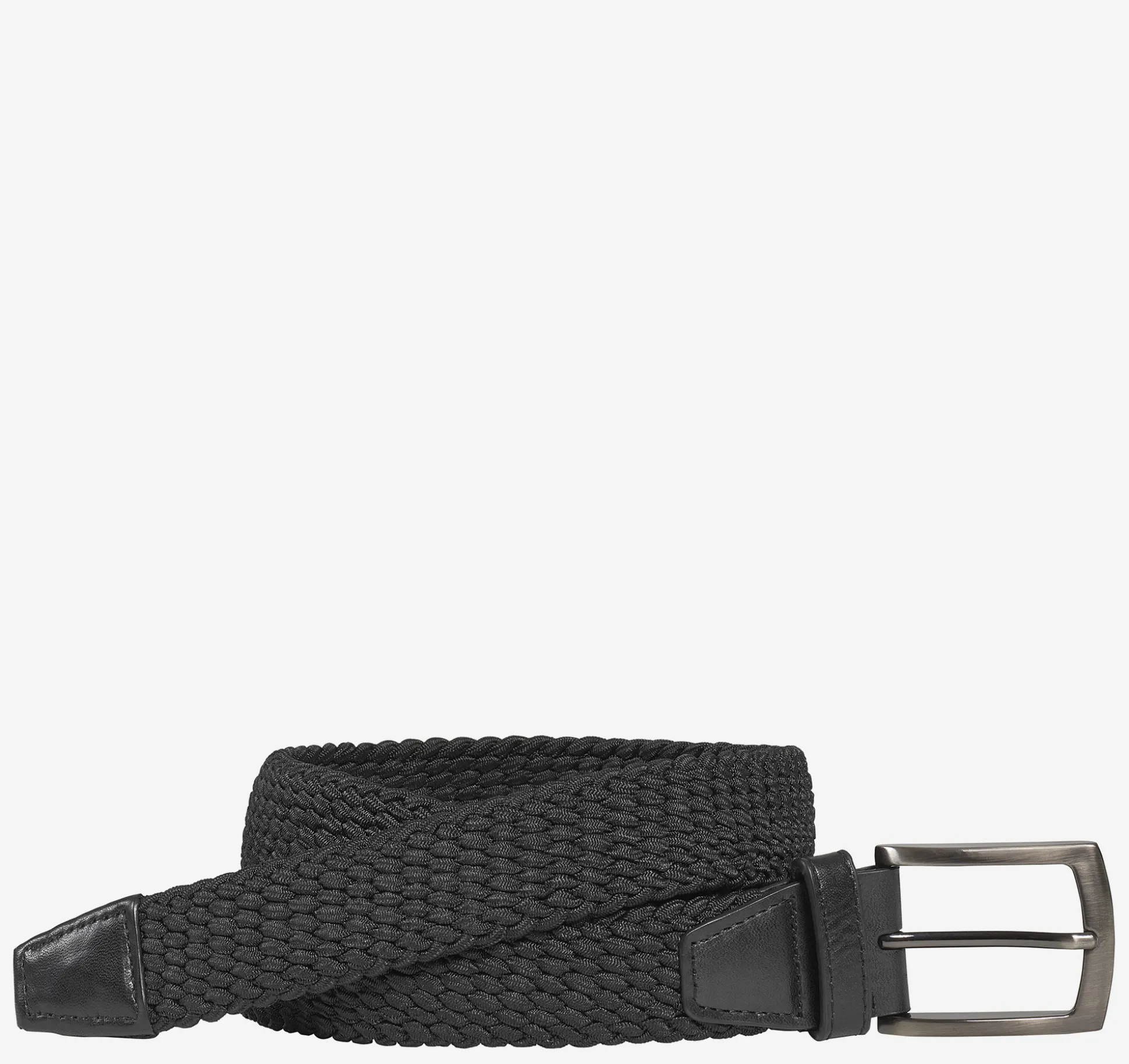 Belts^Johnston & Murphy Woven Stretch-Knit Belt Black