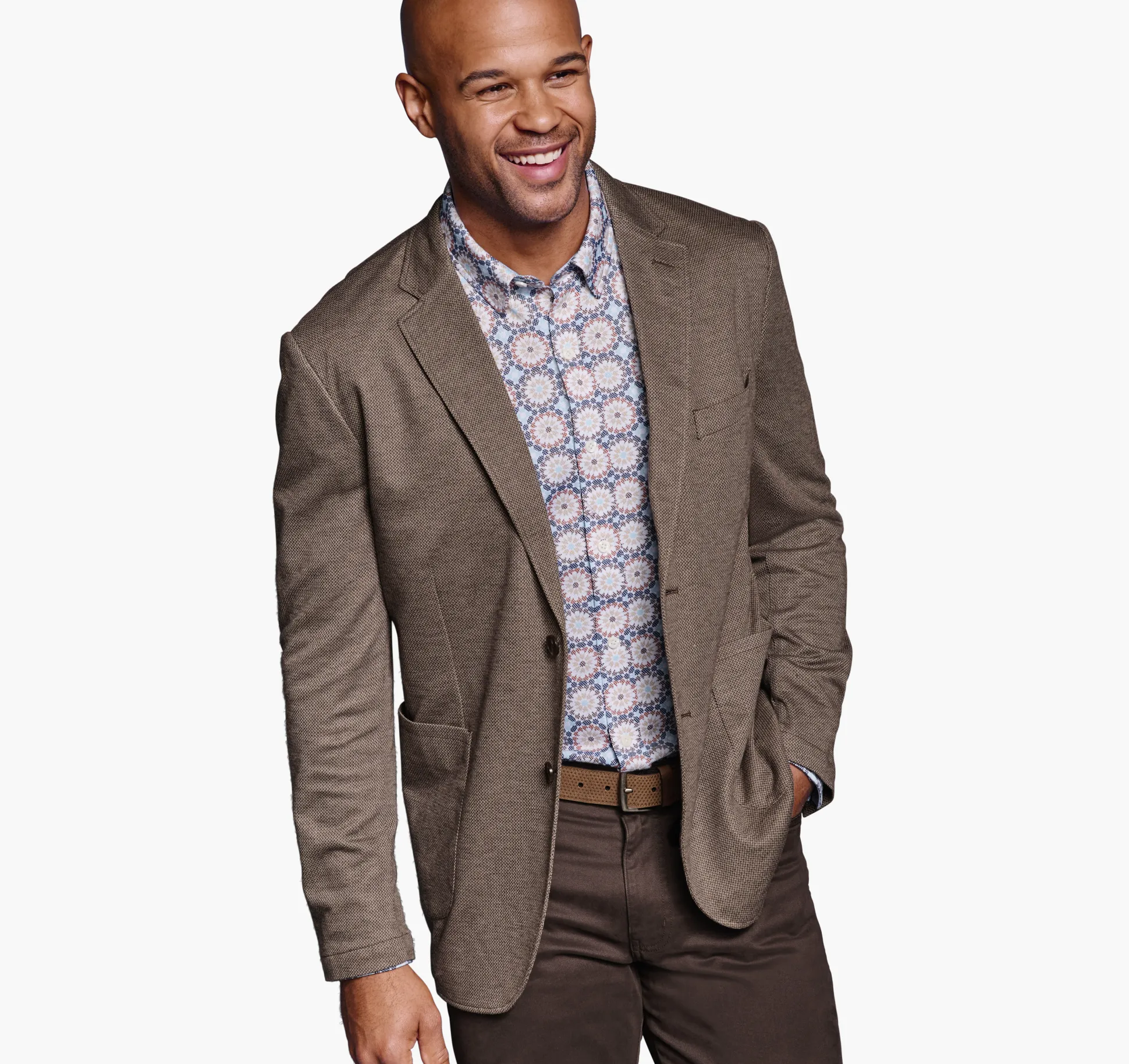 Blazers^Johnston & Murphy XC Flex® Knit Blazer BrownMiniPattern