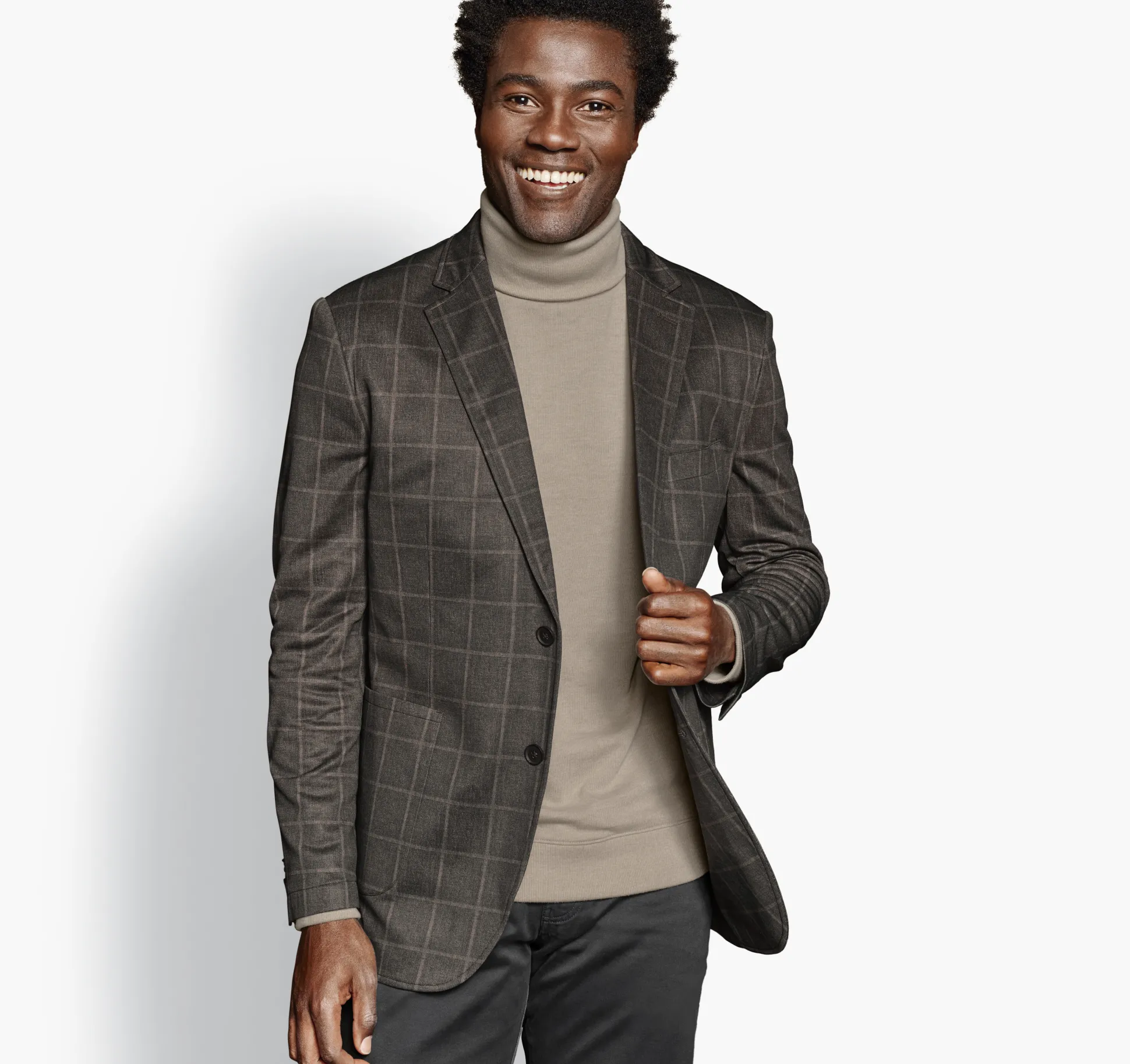 Blazers^Johnston & Murphy XC Flex® Knit Blazer BrownPlaid