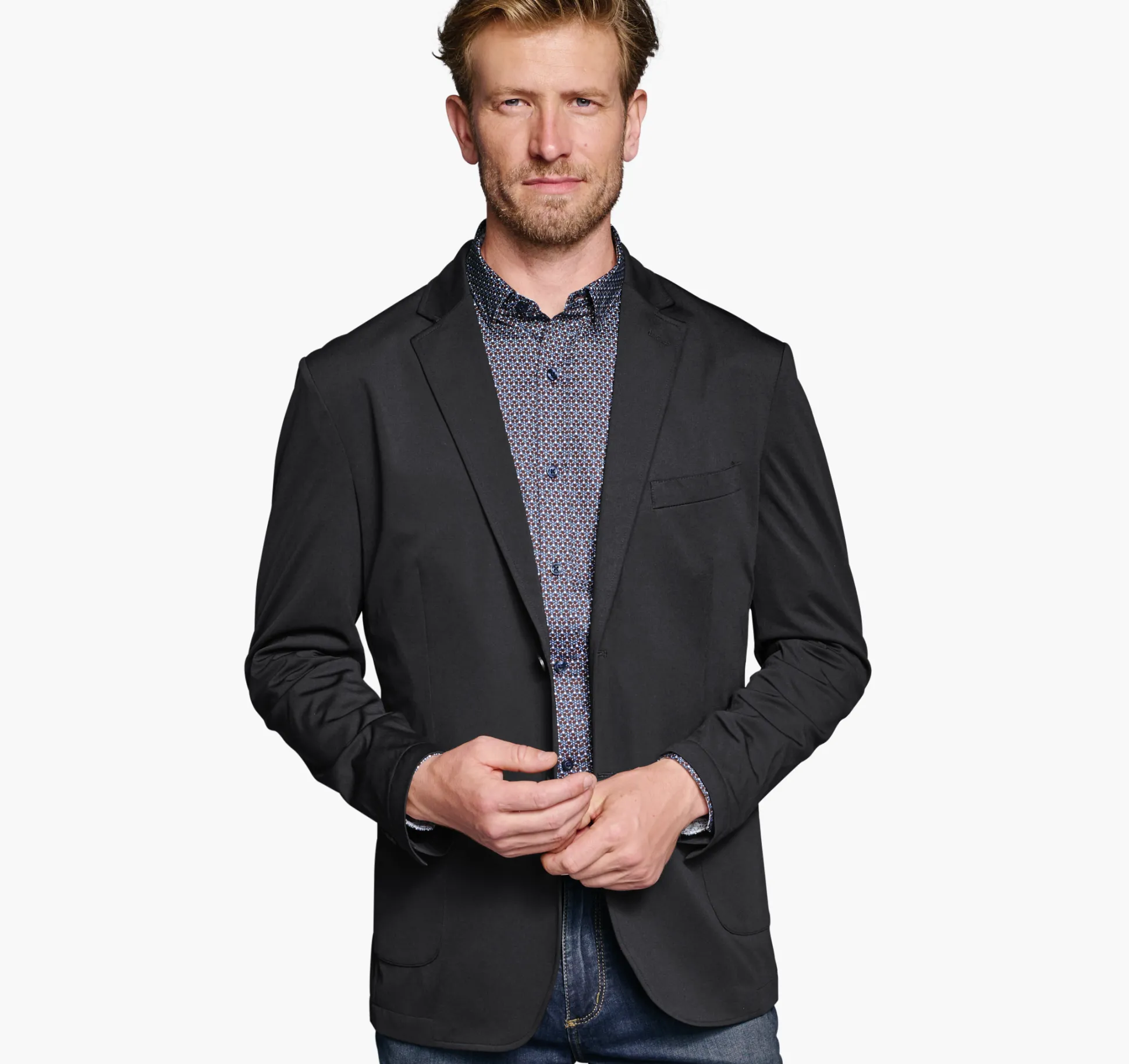 Blazers^Johnston & Murphy XC Flex® Knit Blazer Black