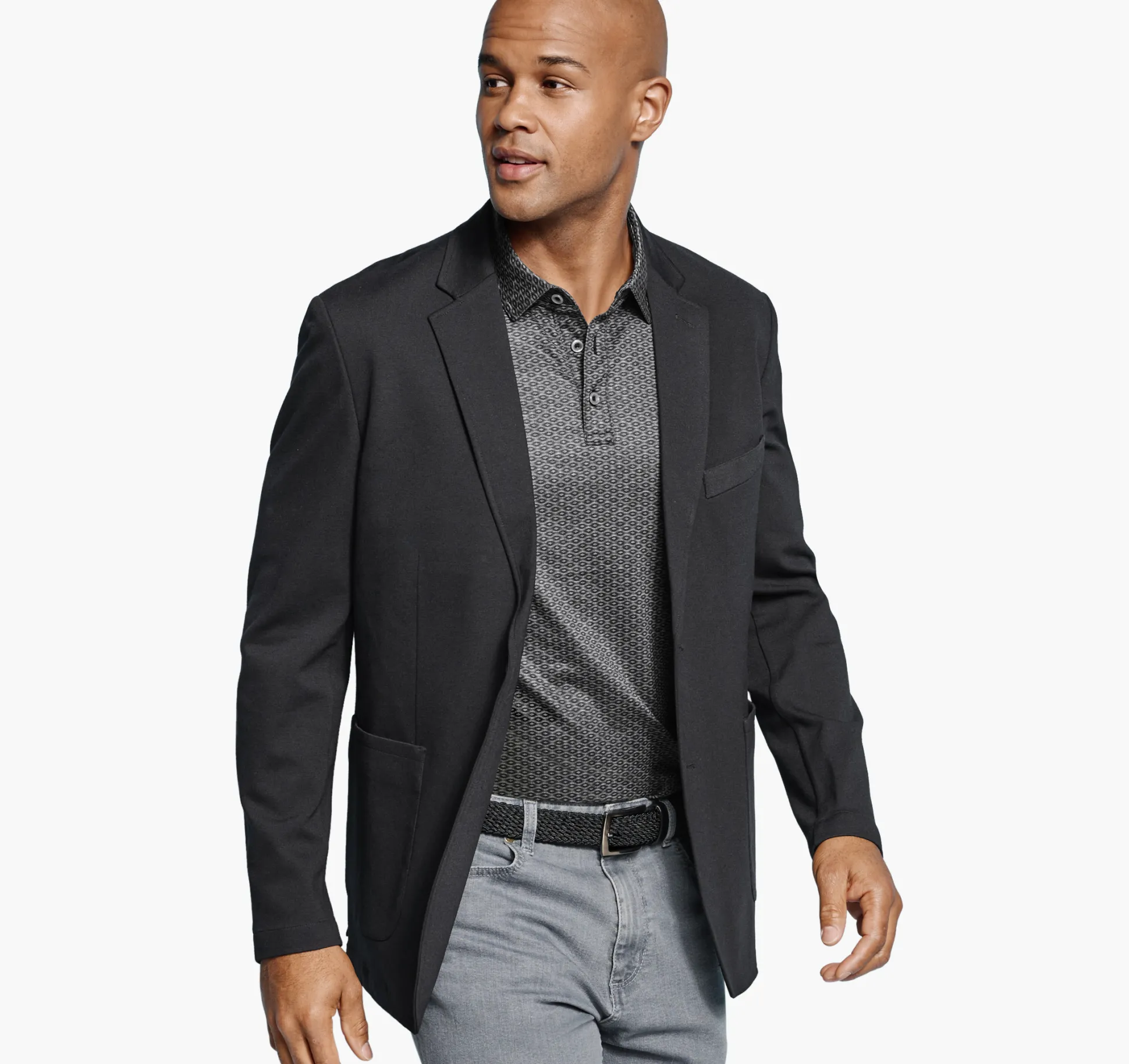 Blazers^Johnston & Murphy XC Flex® Knit Blazer BlackSolid