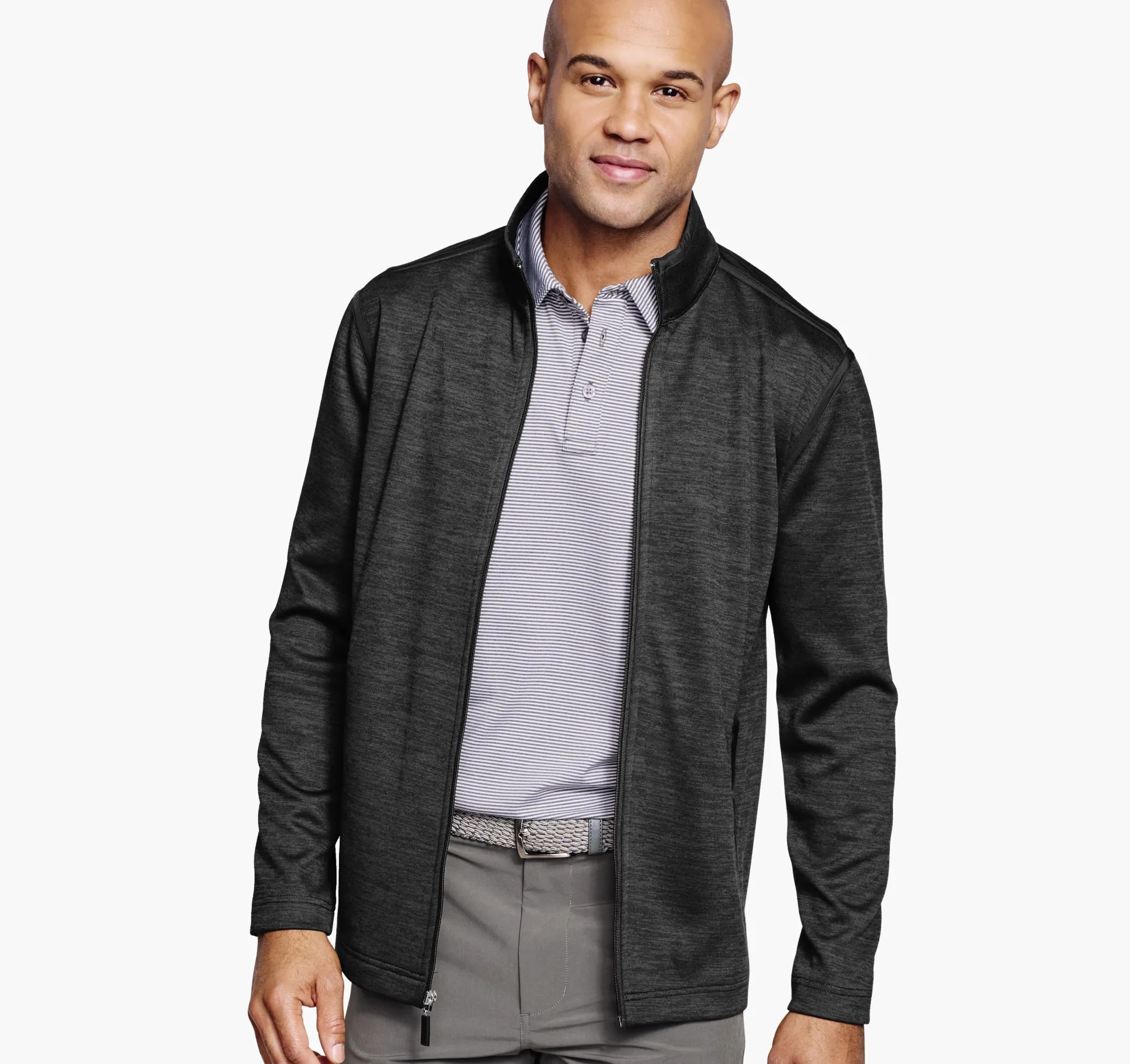 Golf | Sweaters & Knits^Johnston & Murphy XC4® Performance Knit Full-Zip Black
