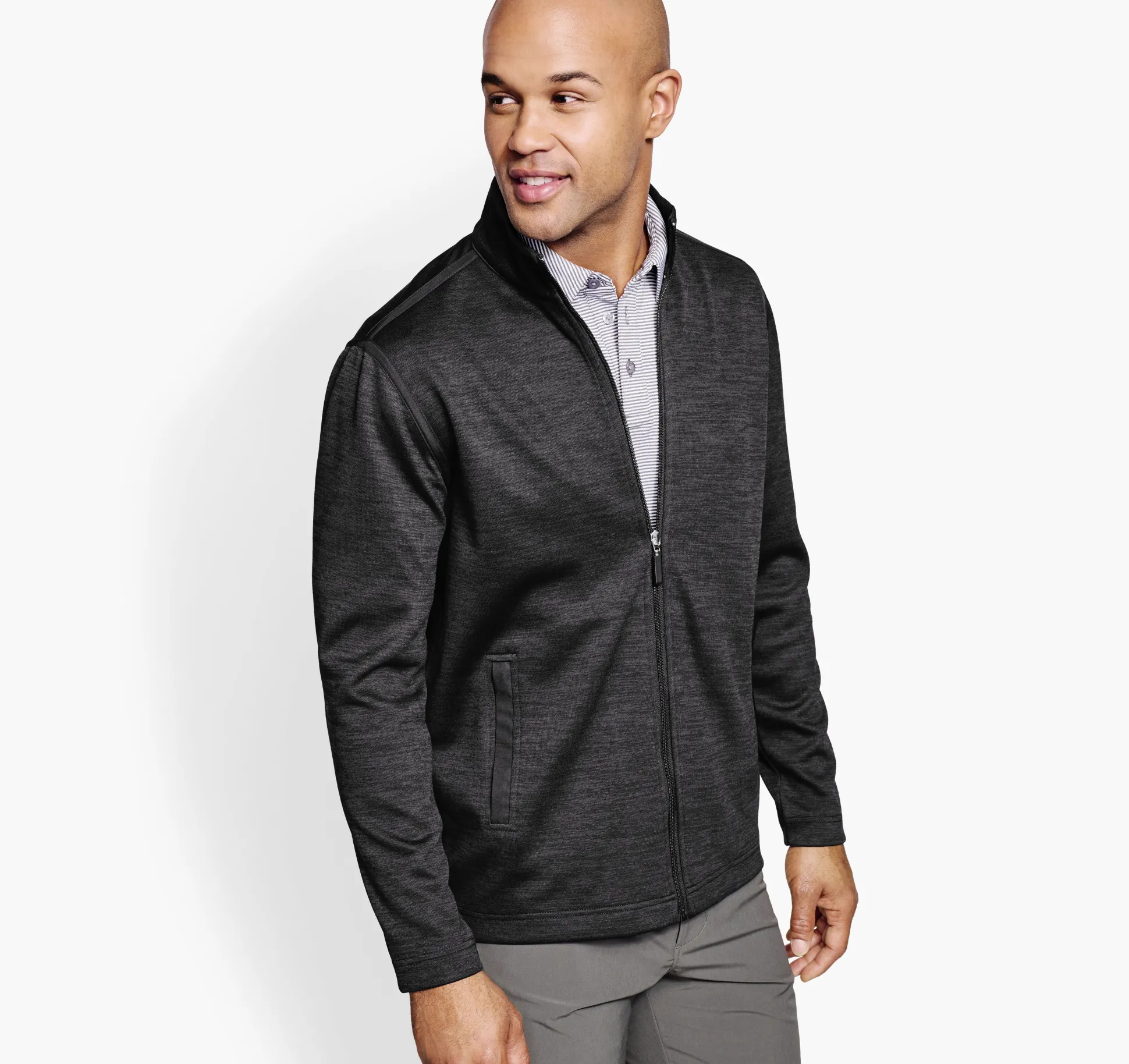 Golf | Sweaters & Knits^Johnston & Murphy XC4® Performance Knit Full-Zip Black