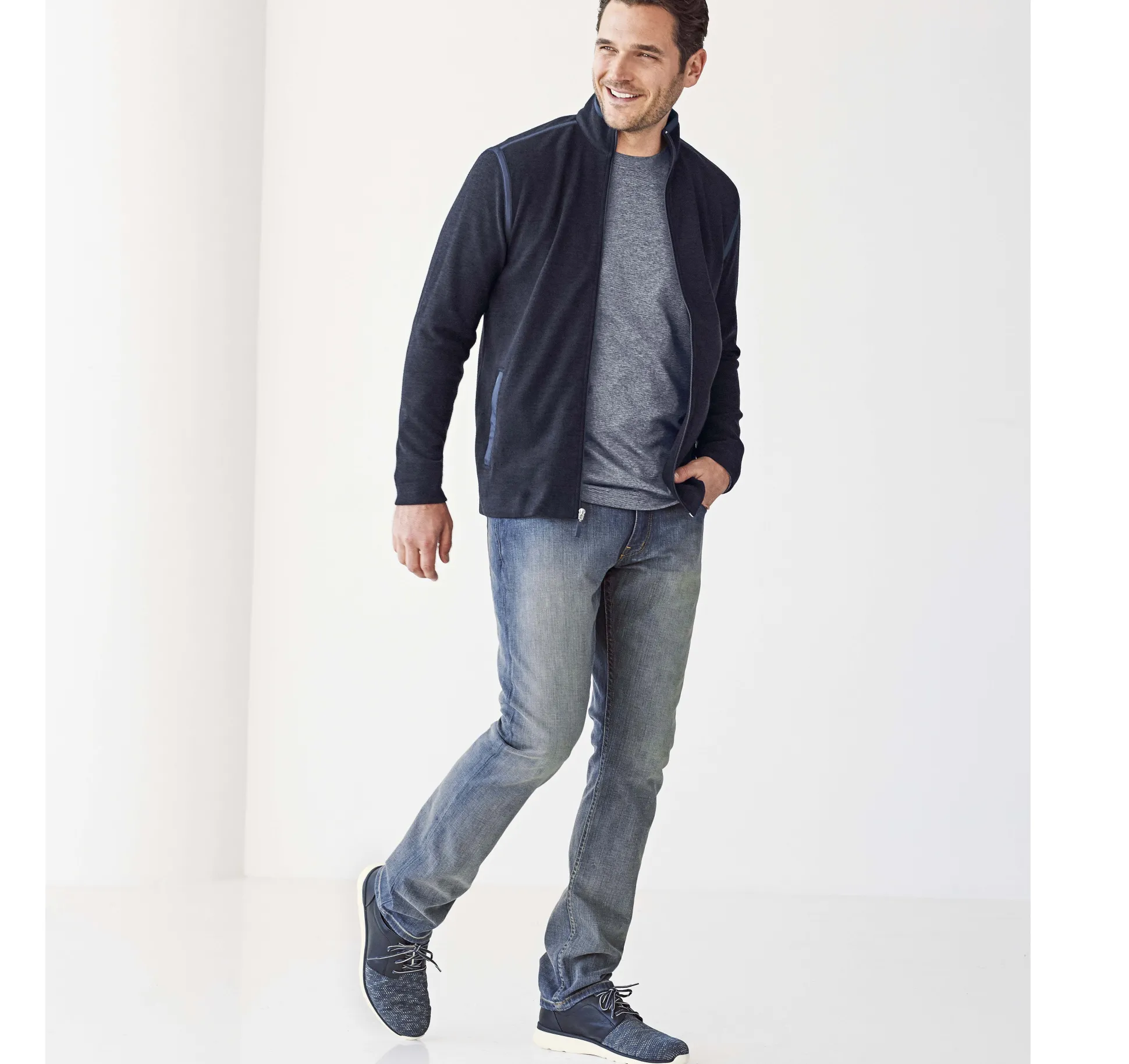 Golf | Sweaters & Knits^Johnston & Murphy XC4® Performance Knit Full-Zip Navy