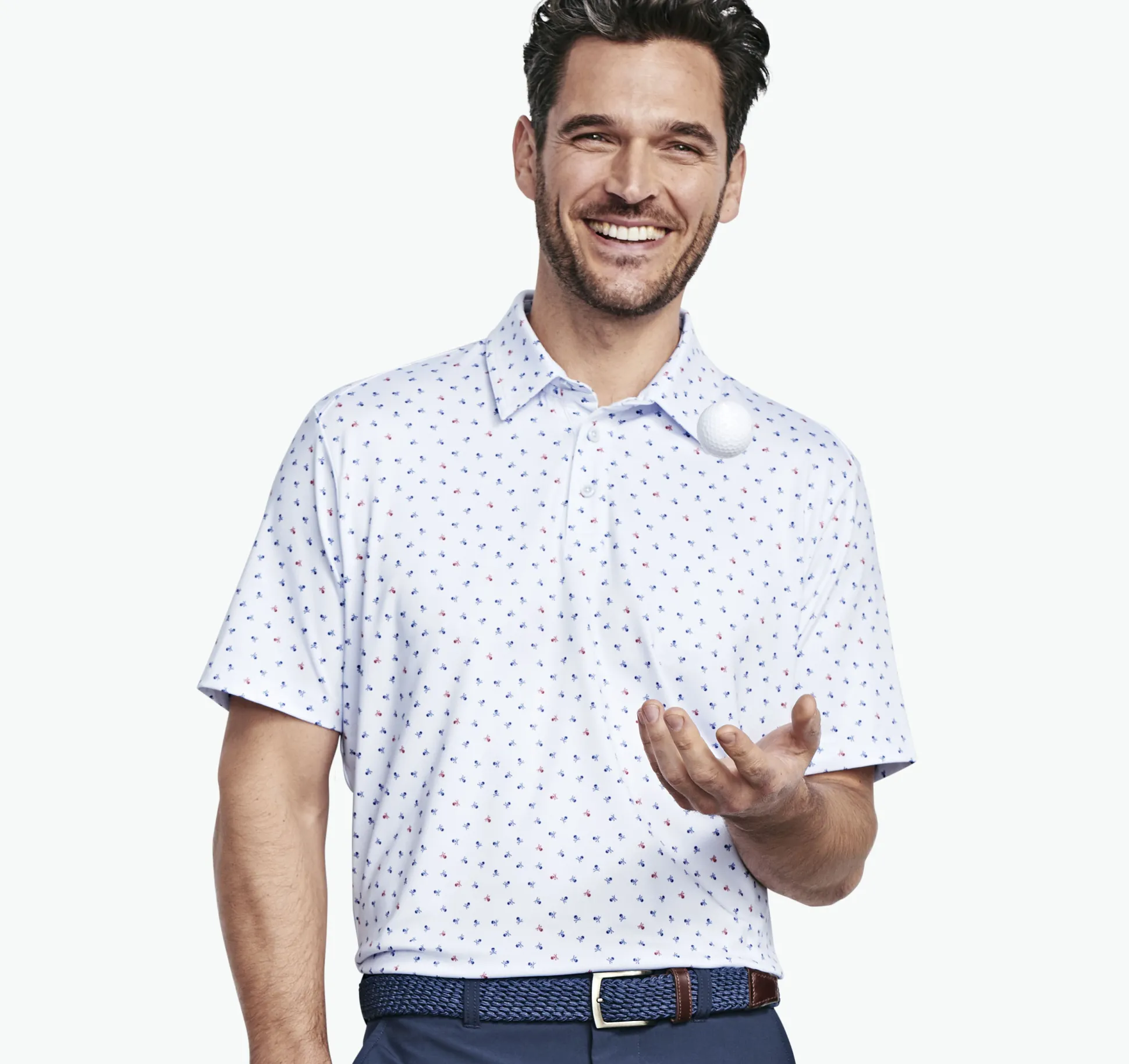 Golf | Polos & Tees^Johnston & Murphy XC4® Performance Polo LightBlueSkull