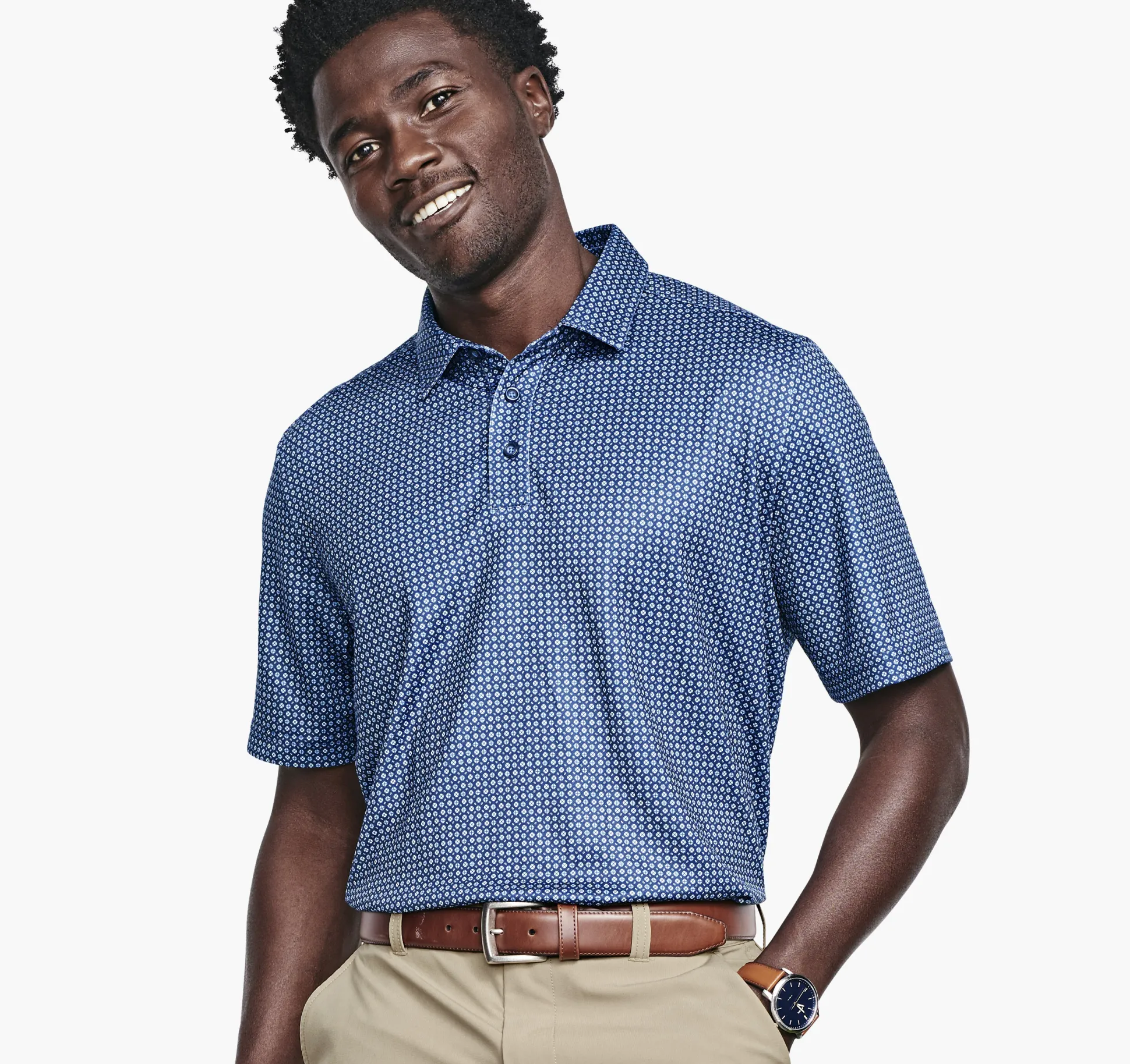 Golf | Polos & Tees^Johnston & Murphy XC4® Performance Polo NavyGeo