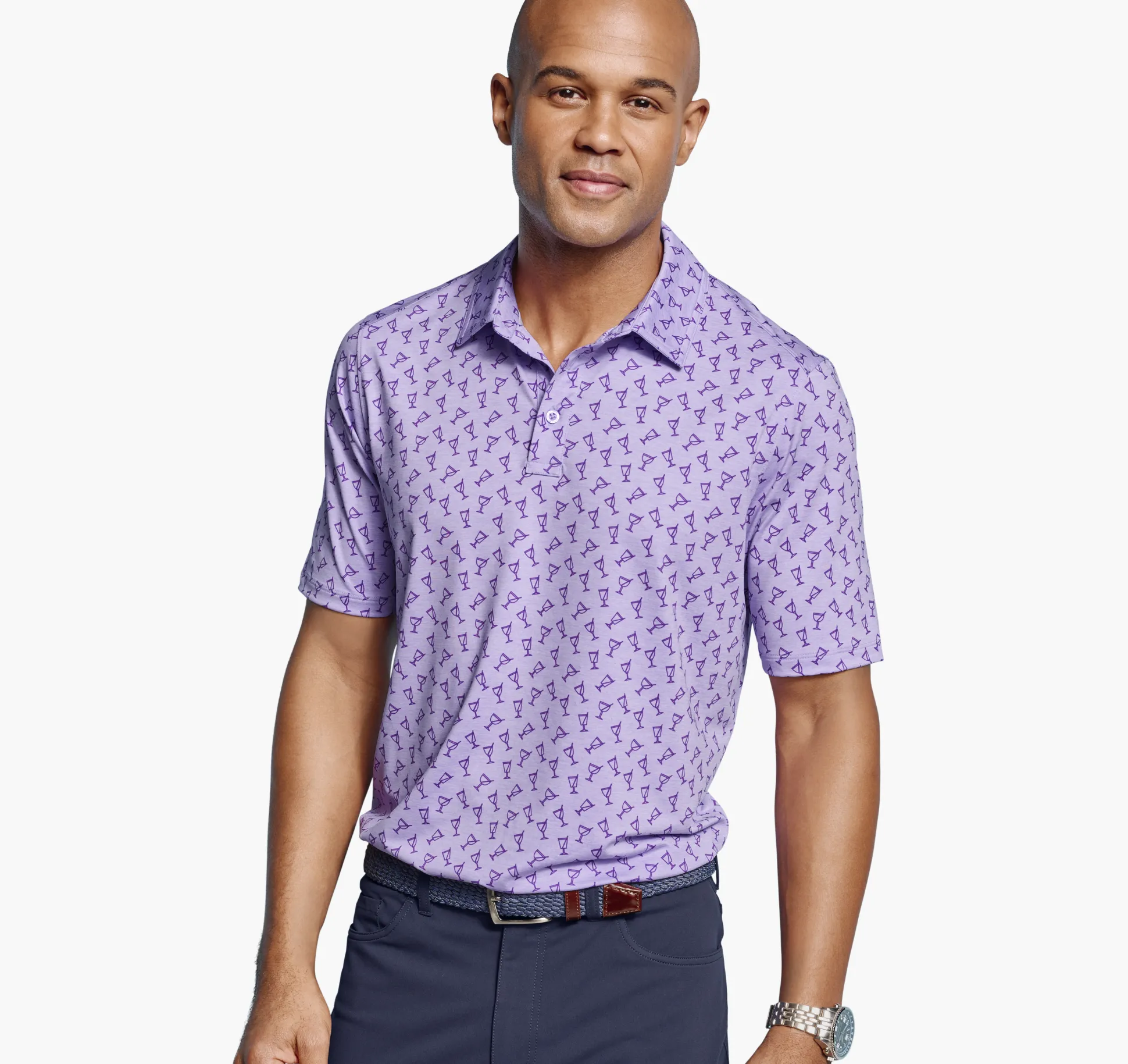 Golf | Polos & Tees^Johnston & Murphy XC4® Performance Polo LavenderTonalCocktail